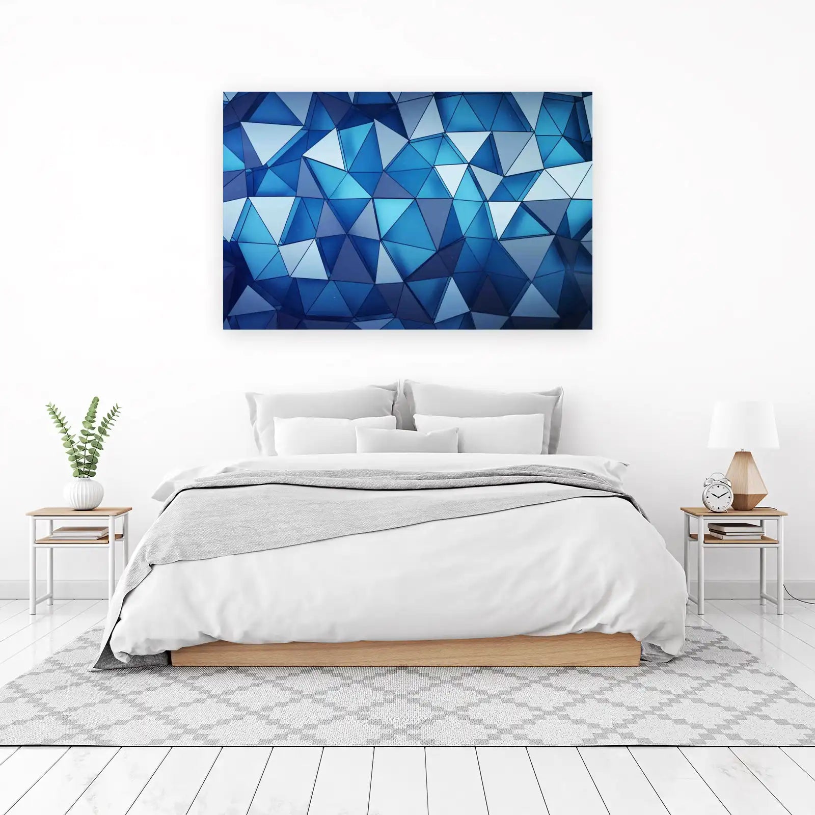 Abstract Geometric Blue Prism Wall Art
