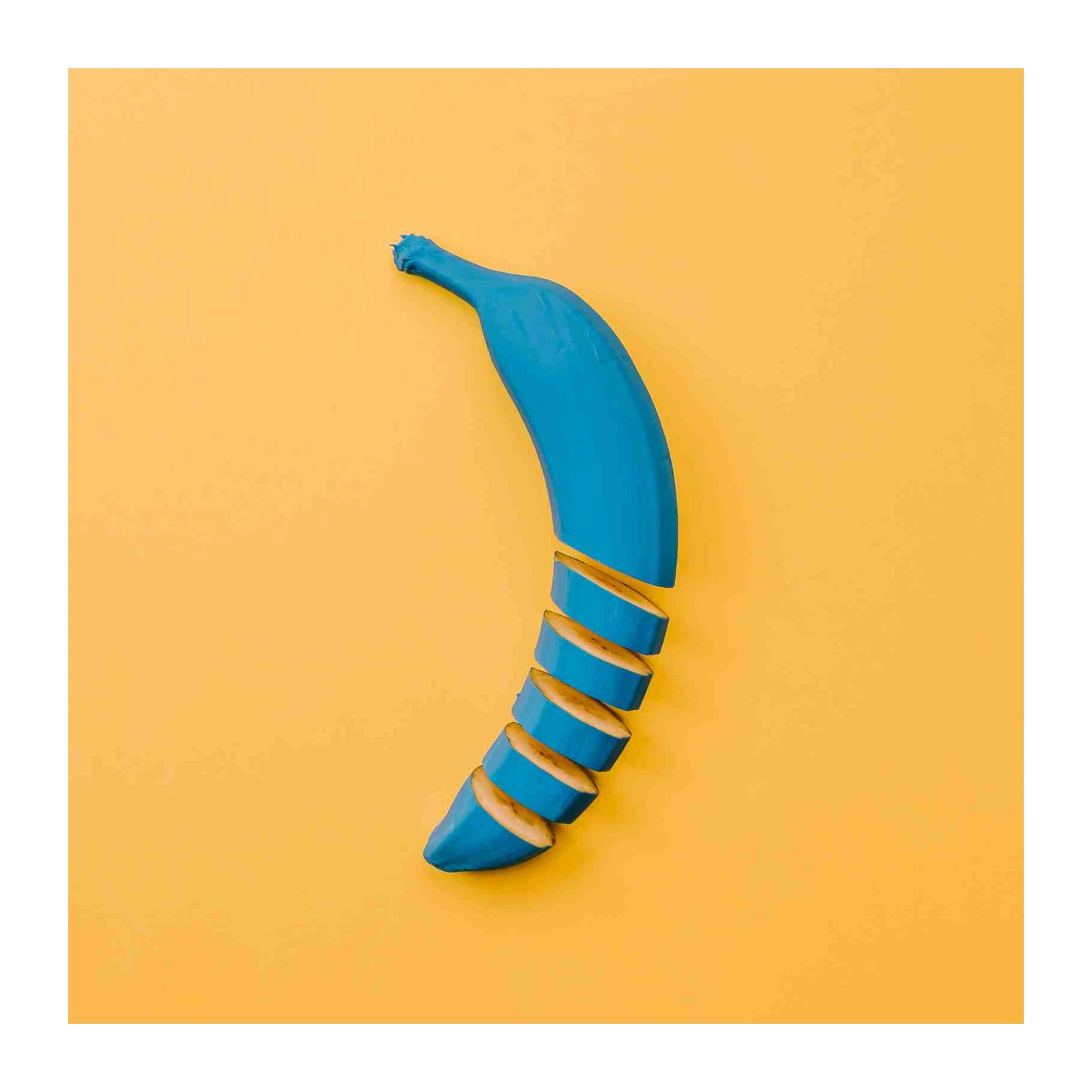 Vibrant Blue Banana Pop Art Wall Art