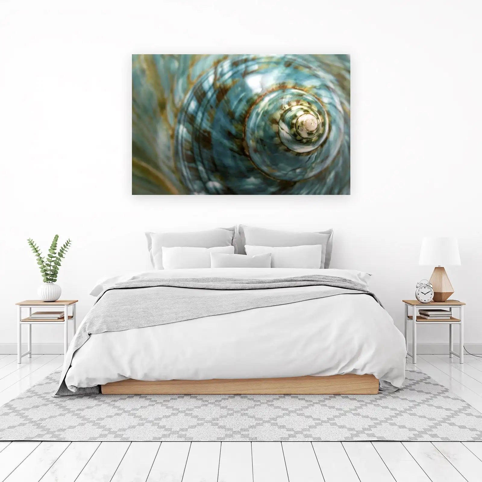 Turquoise Seashell Spiral Wall Art