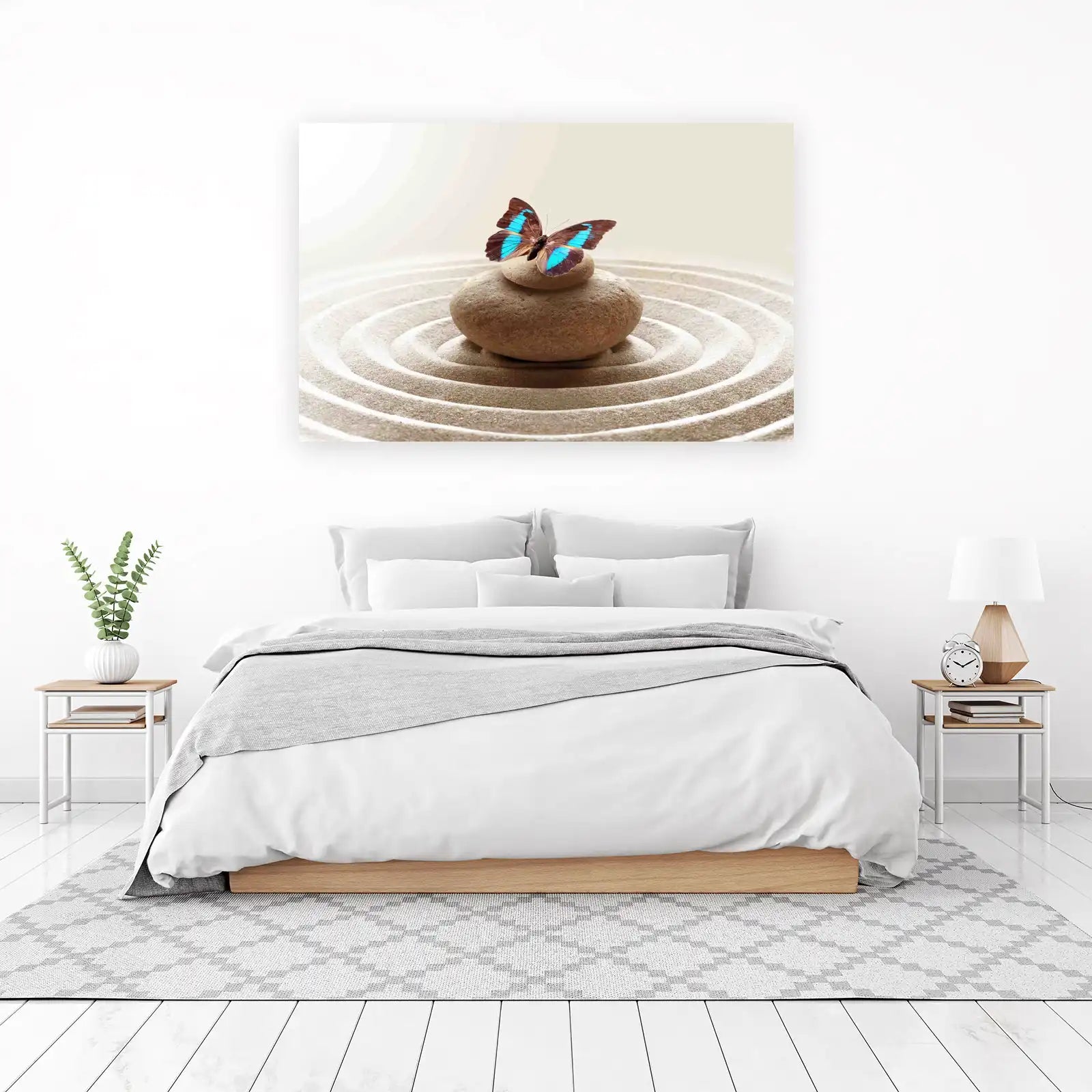Zen Butterfly Meditation Stones Wall Art