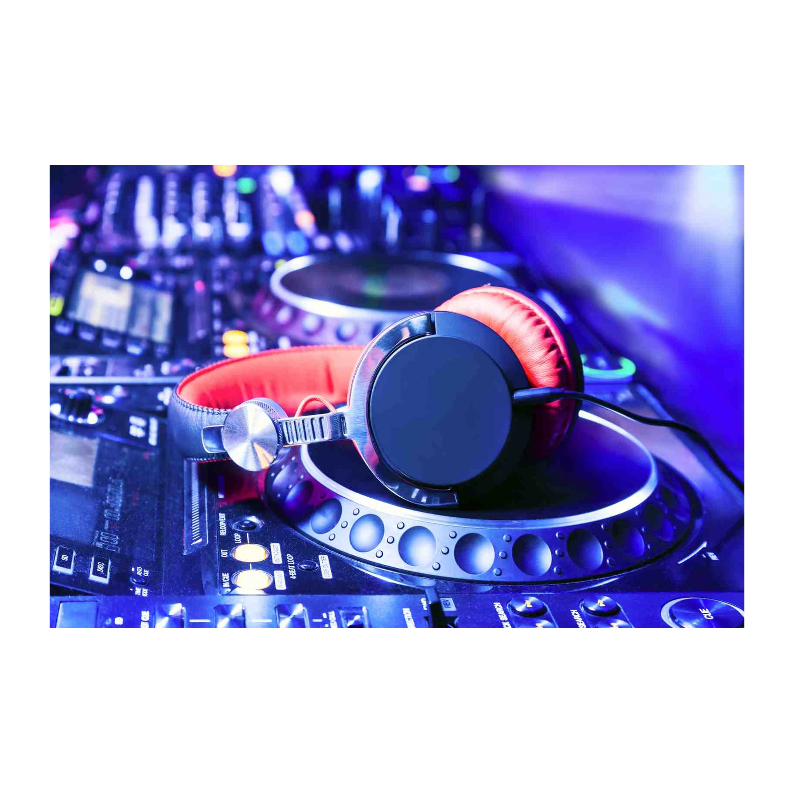 Vibrant DJ Headphones & Decks Wall Art