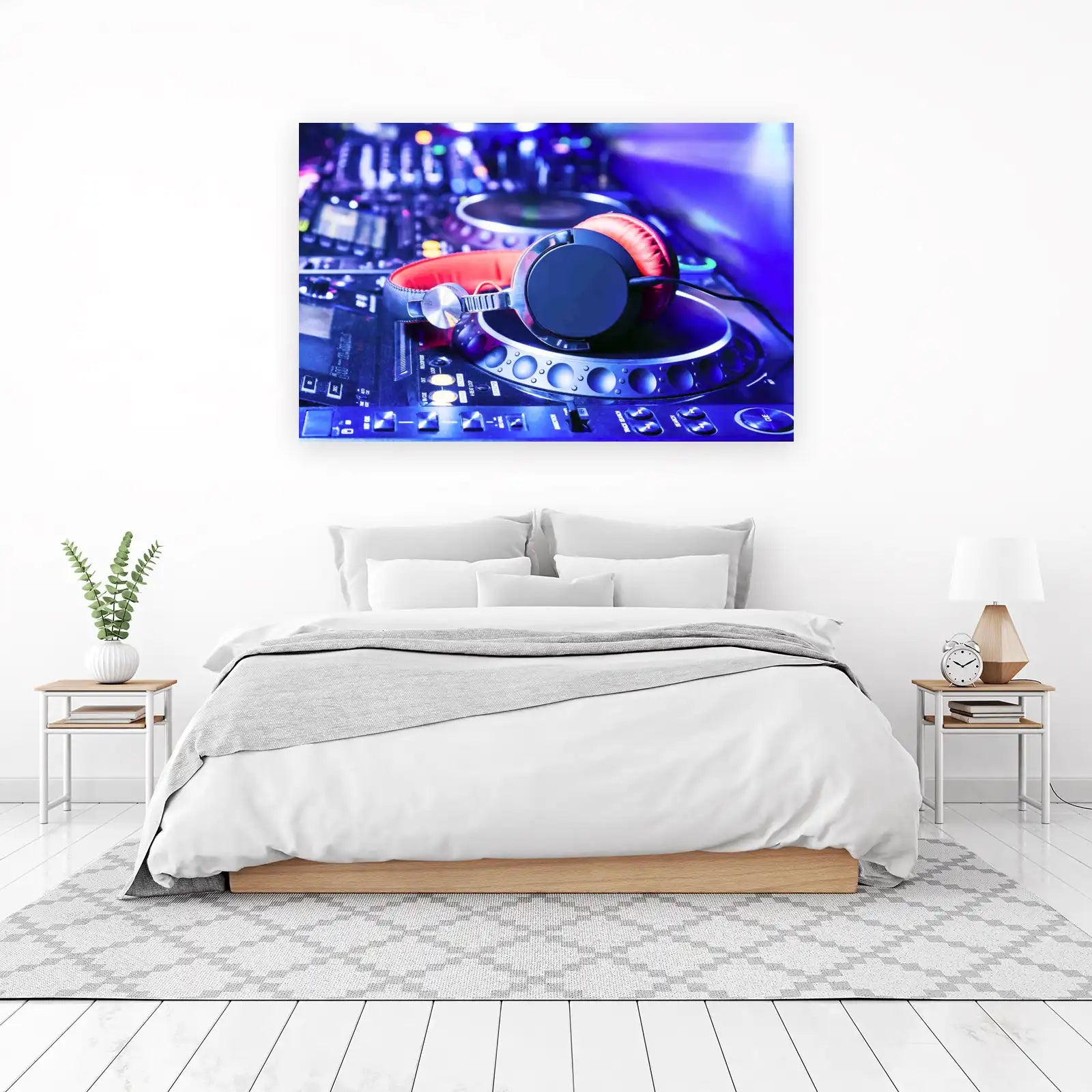 Vibrant DJ Headphones & Decks Wall Art