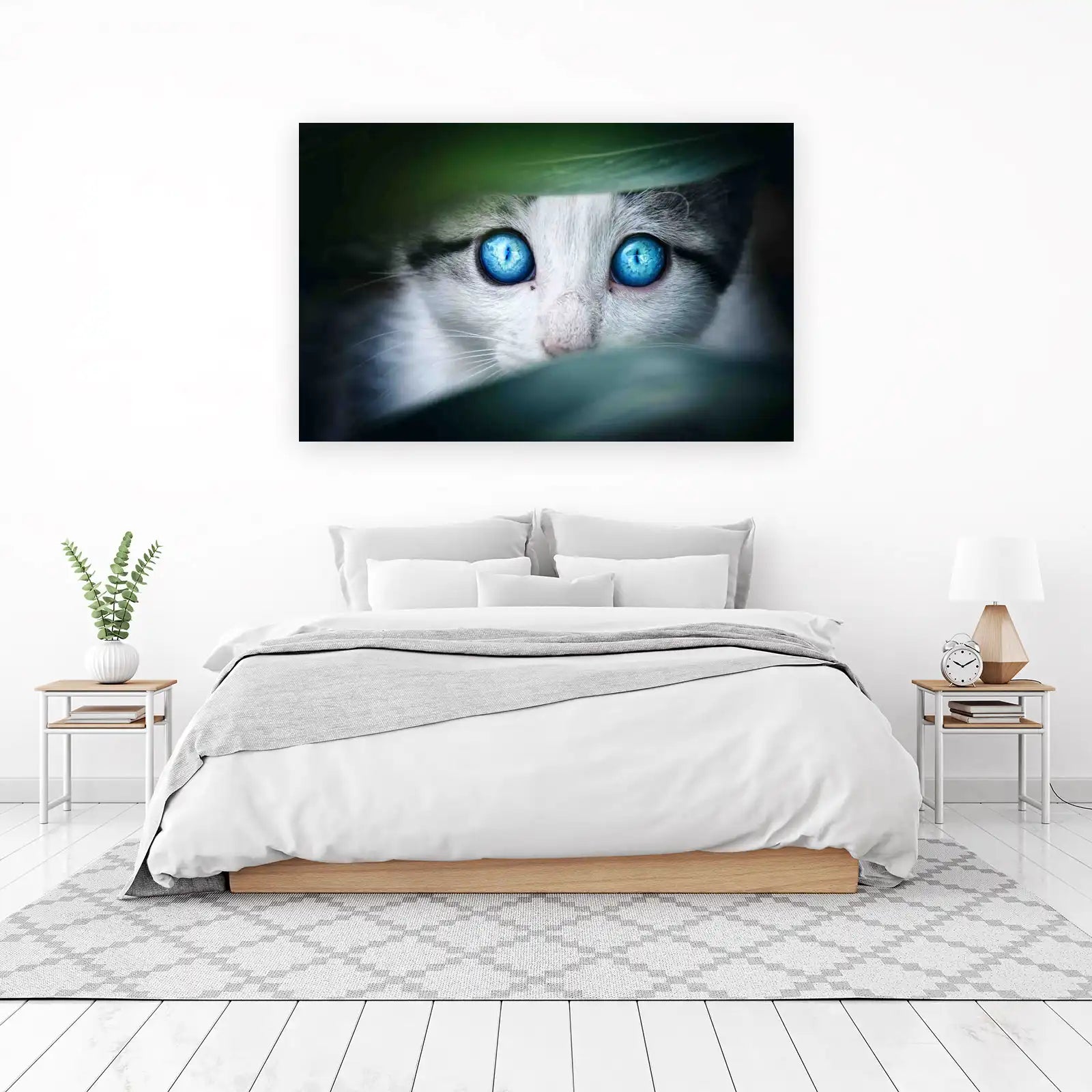 Mesmerizing Blue Eyes Cat Wall Art Art