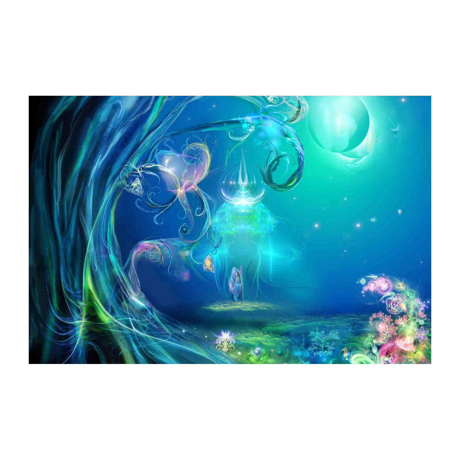 Enchanted Blue Dreamscape Abstract Wall Art