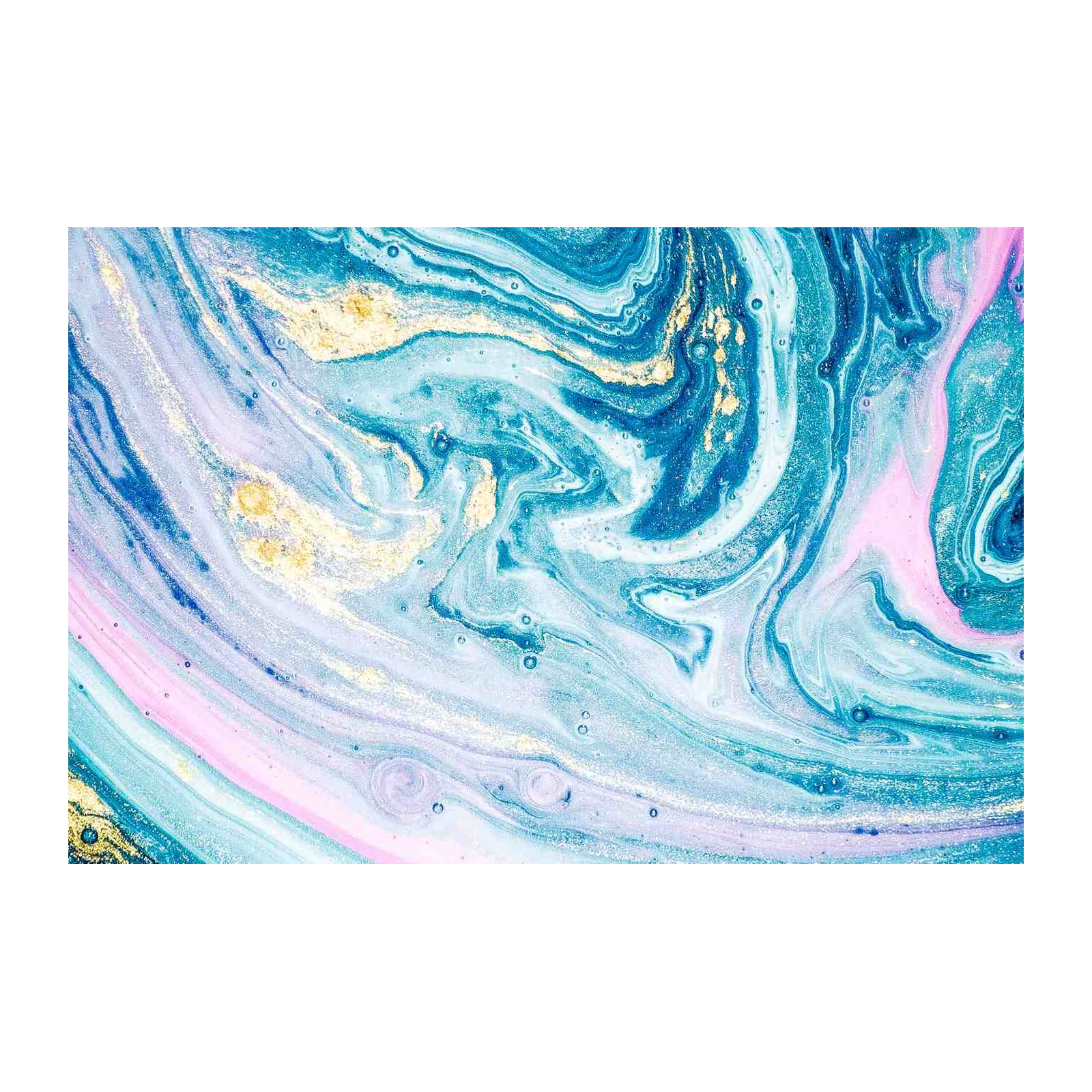 Ocean Swirl Gold Marble Abstract Wall Art