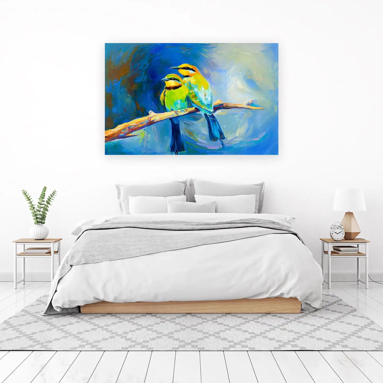 Vibrant Bird Couple Impressionist Wall Art
