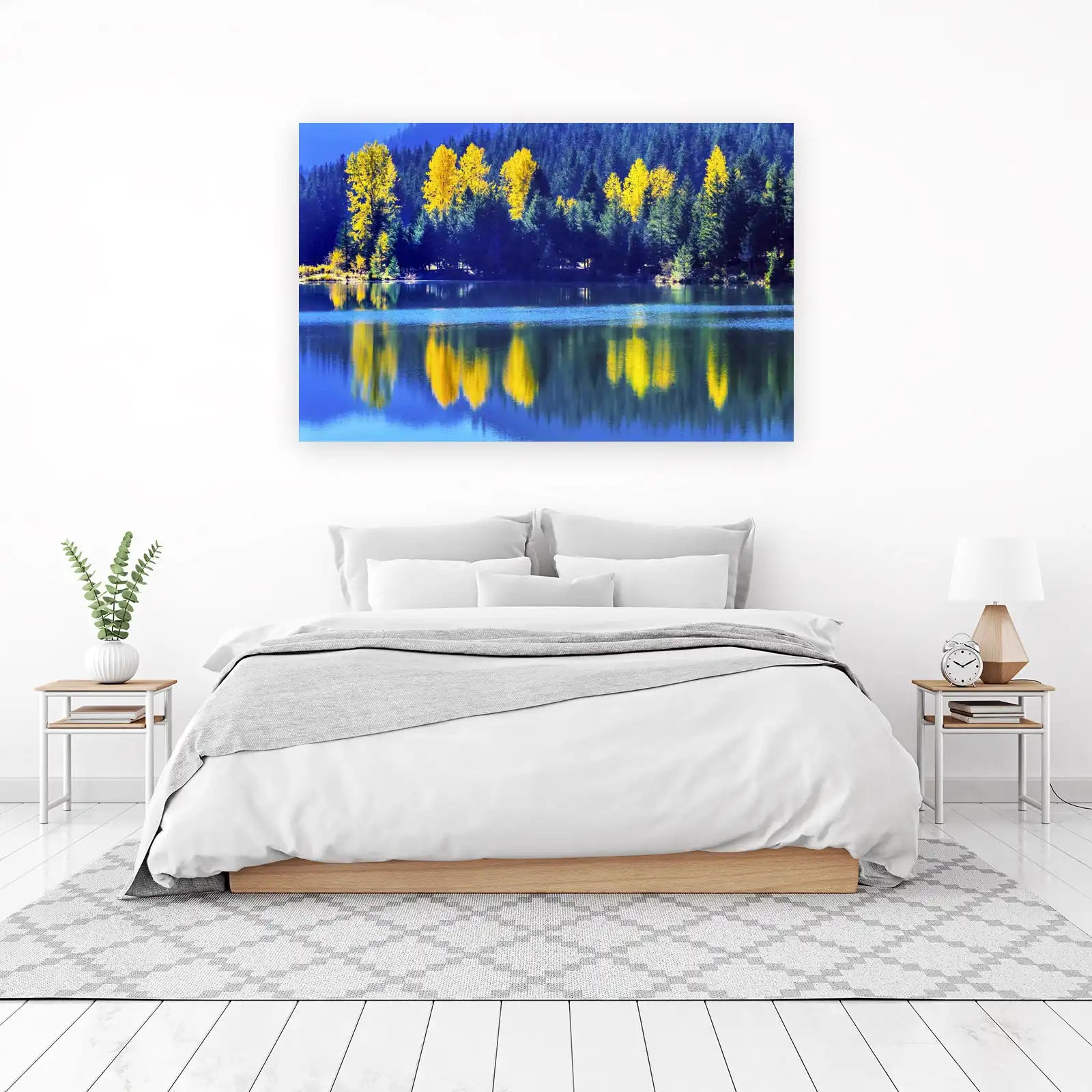 Vibrant Autumn Lake Reflections Wall Art
