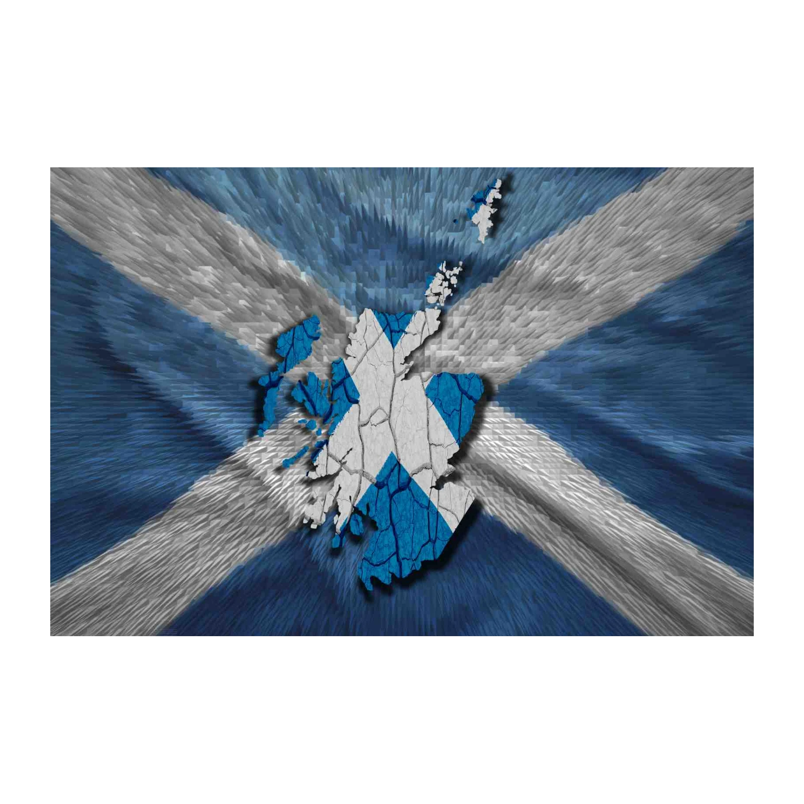 Scotland Flag Map Textured Wall Art