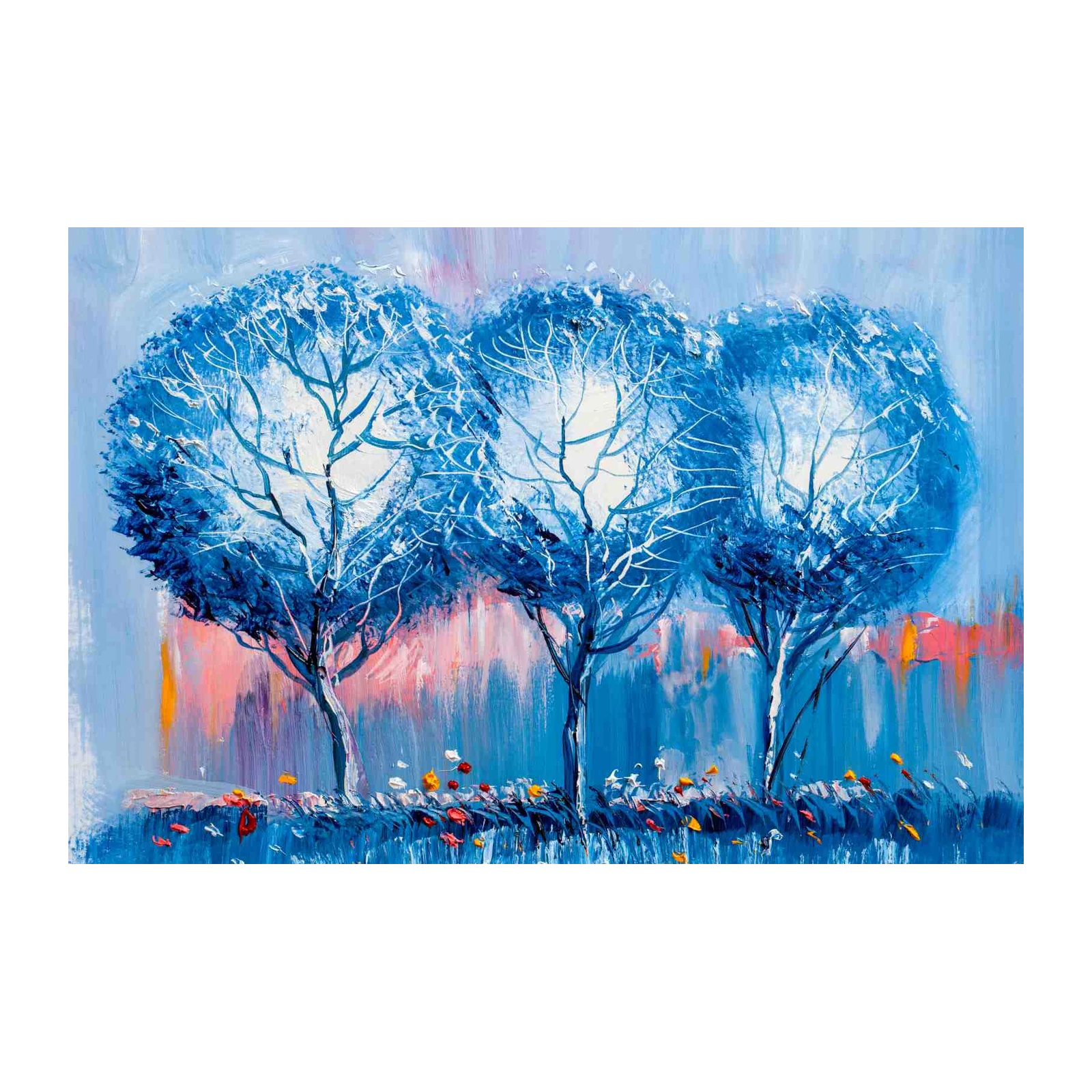 Enchanting Blue Forest Trees Wall Art