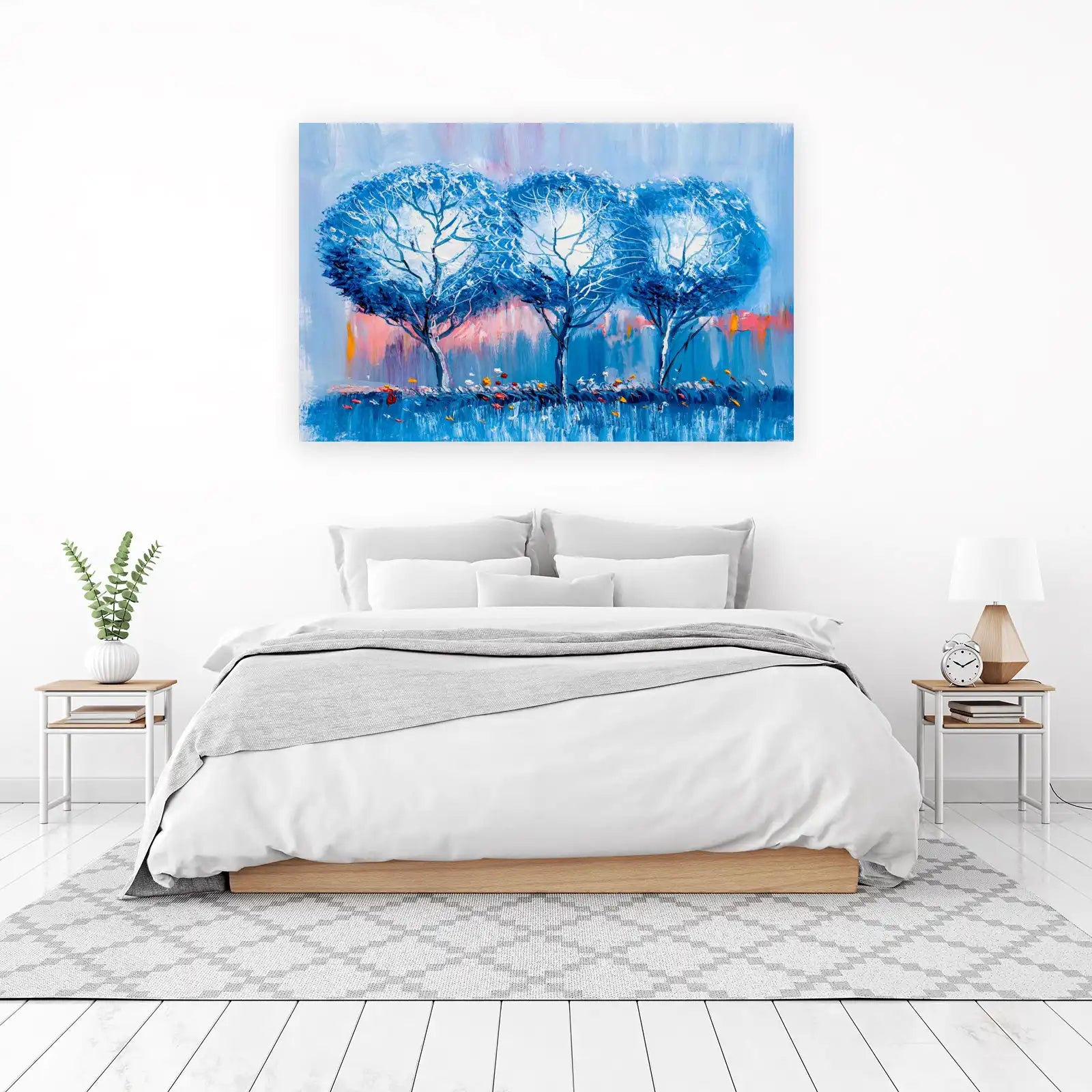 Enchanting Blue Forest Trees Wall Art