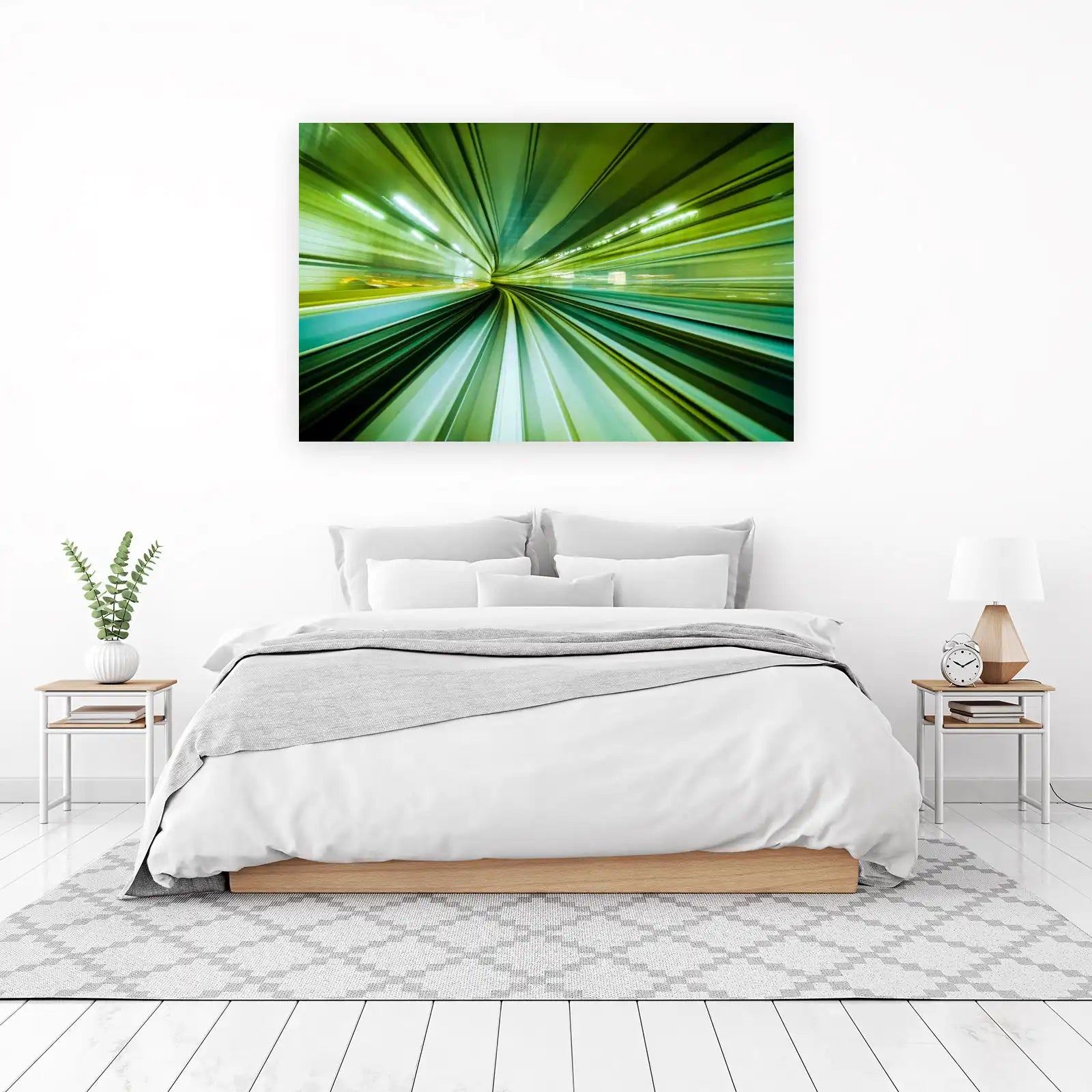 Modern Green Tunnel Speed Abstract Wall Art