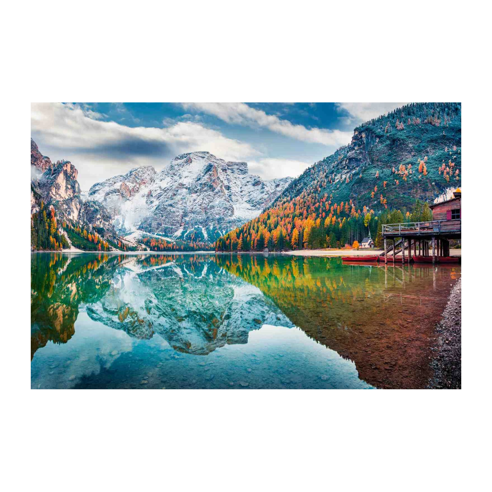Serene Mountain Lake Autumn Wall Art