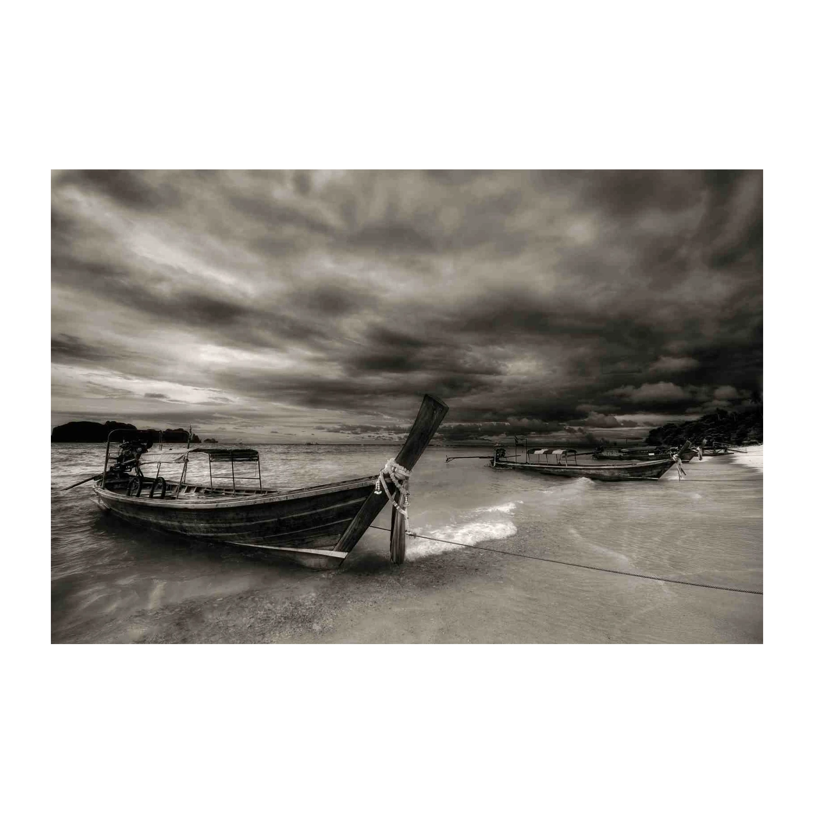 Stormy Seas Longtail Boats Wall Art