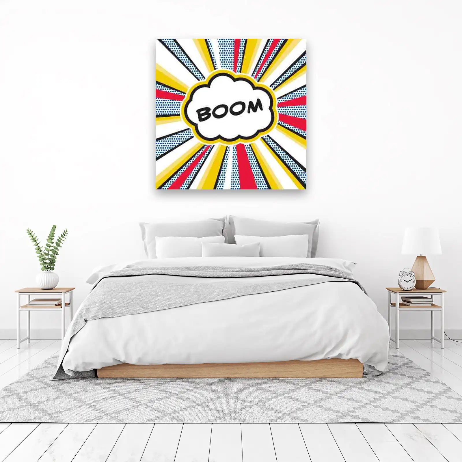 Pop Art BOOM Comic Explosive Yellow Red Wall Art