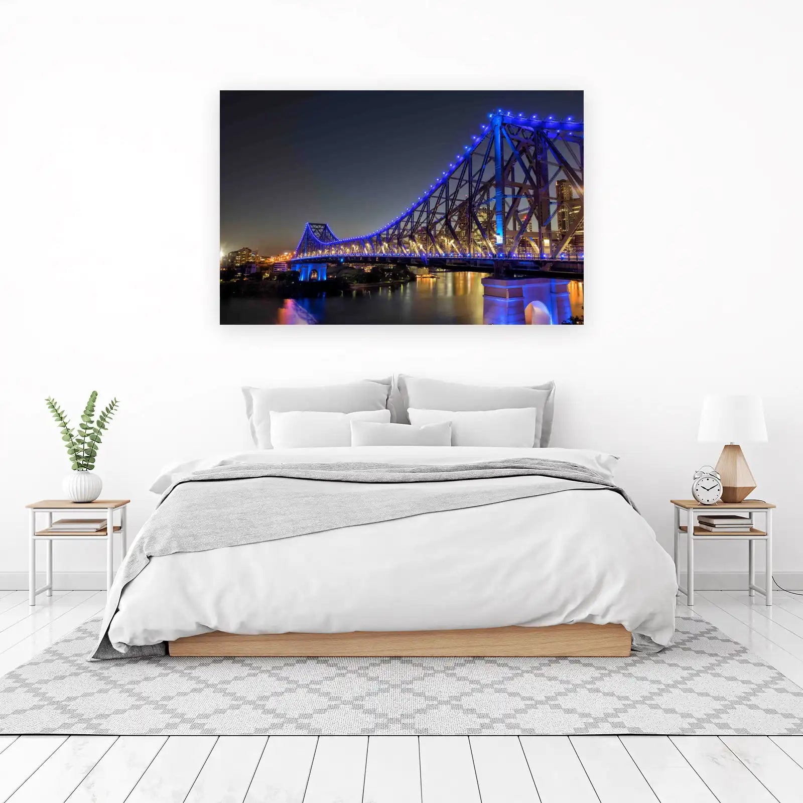Majestic Blue Bridge Cityscape Wall Art
