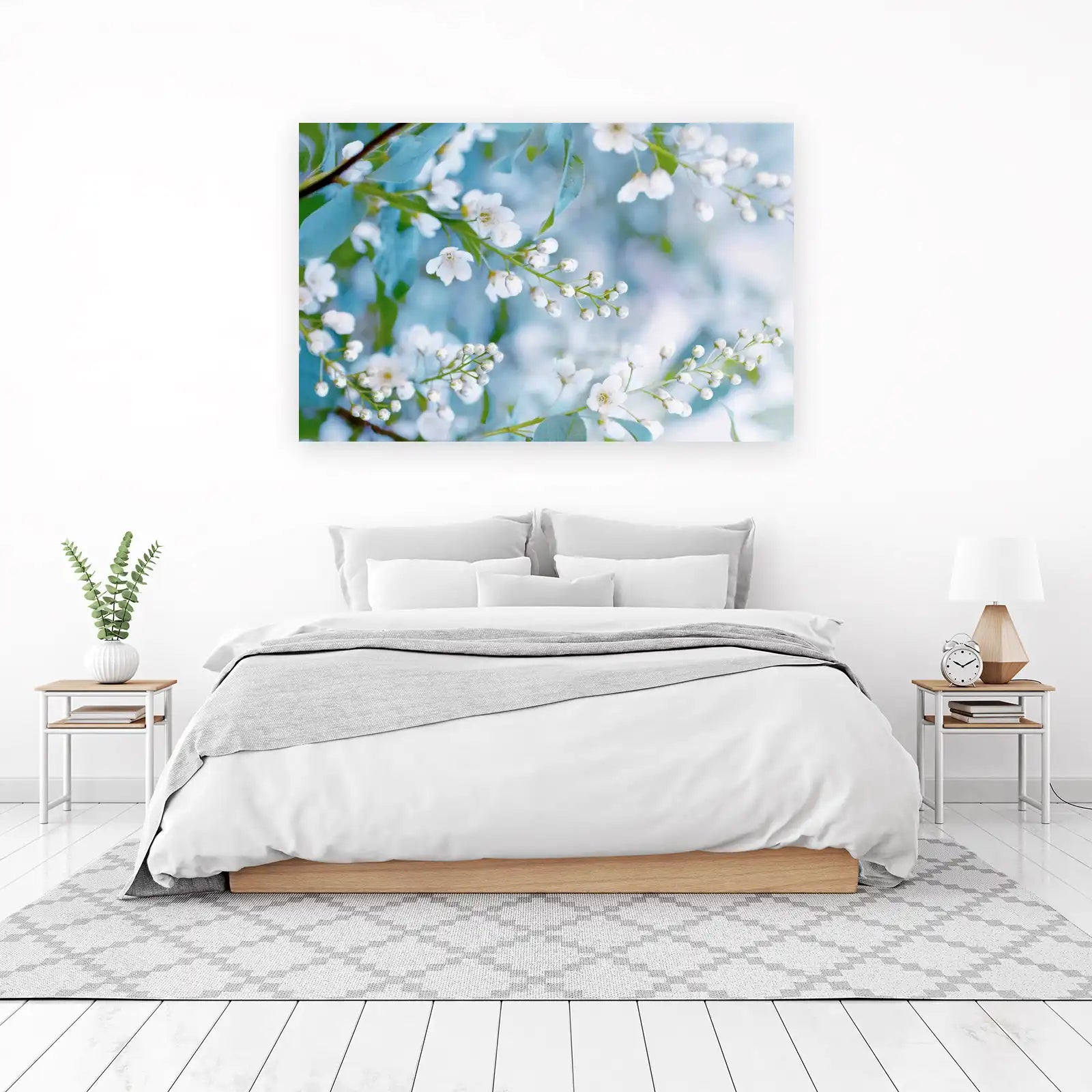 Spring Blossom Delicate White Flower Wall Art