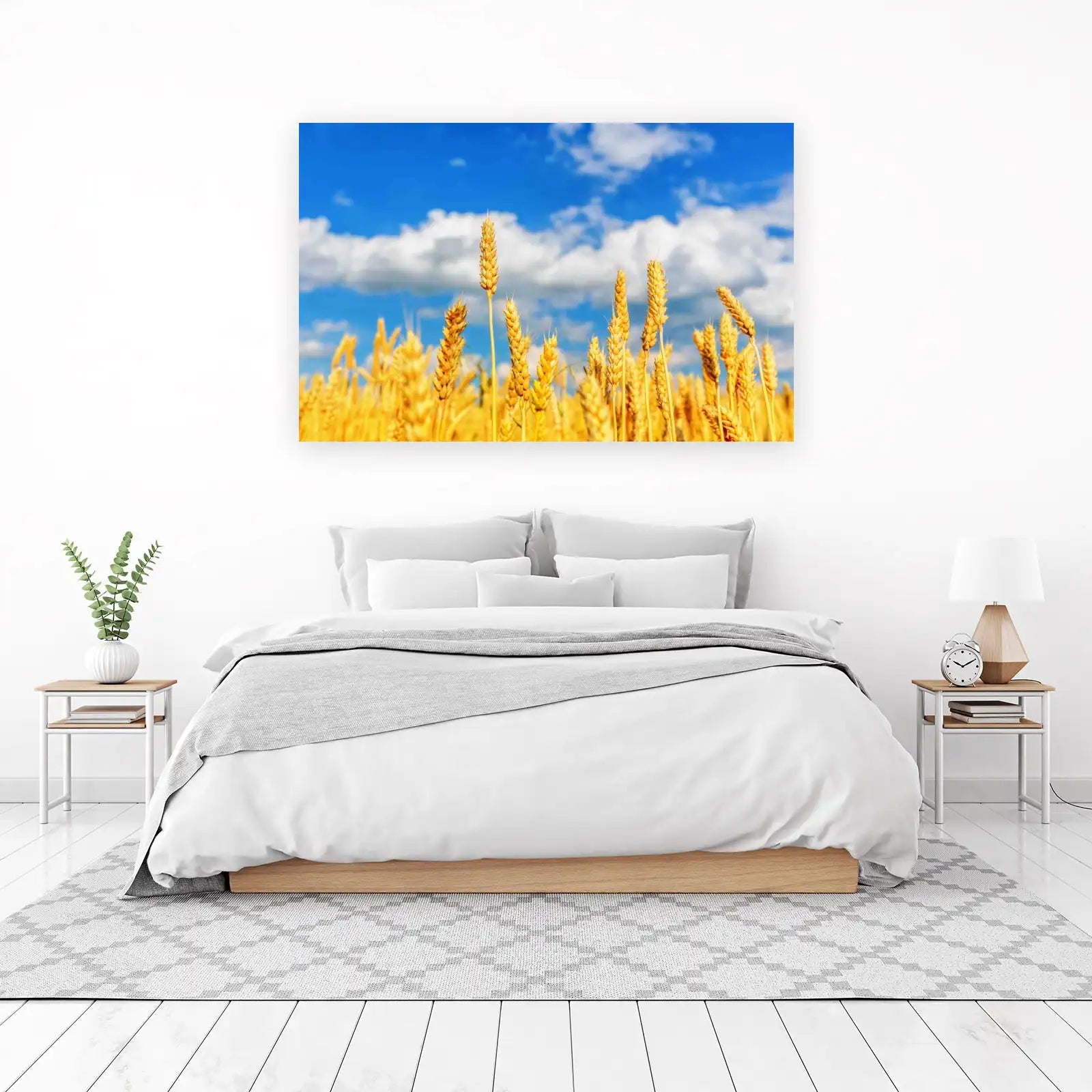 Golden Wheat Field Sky Wall Art