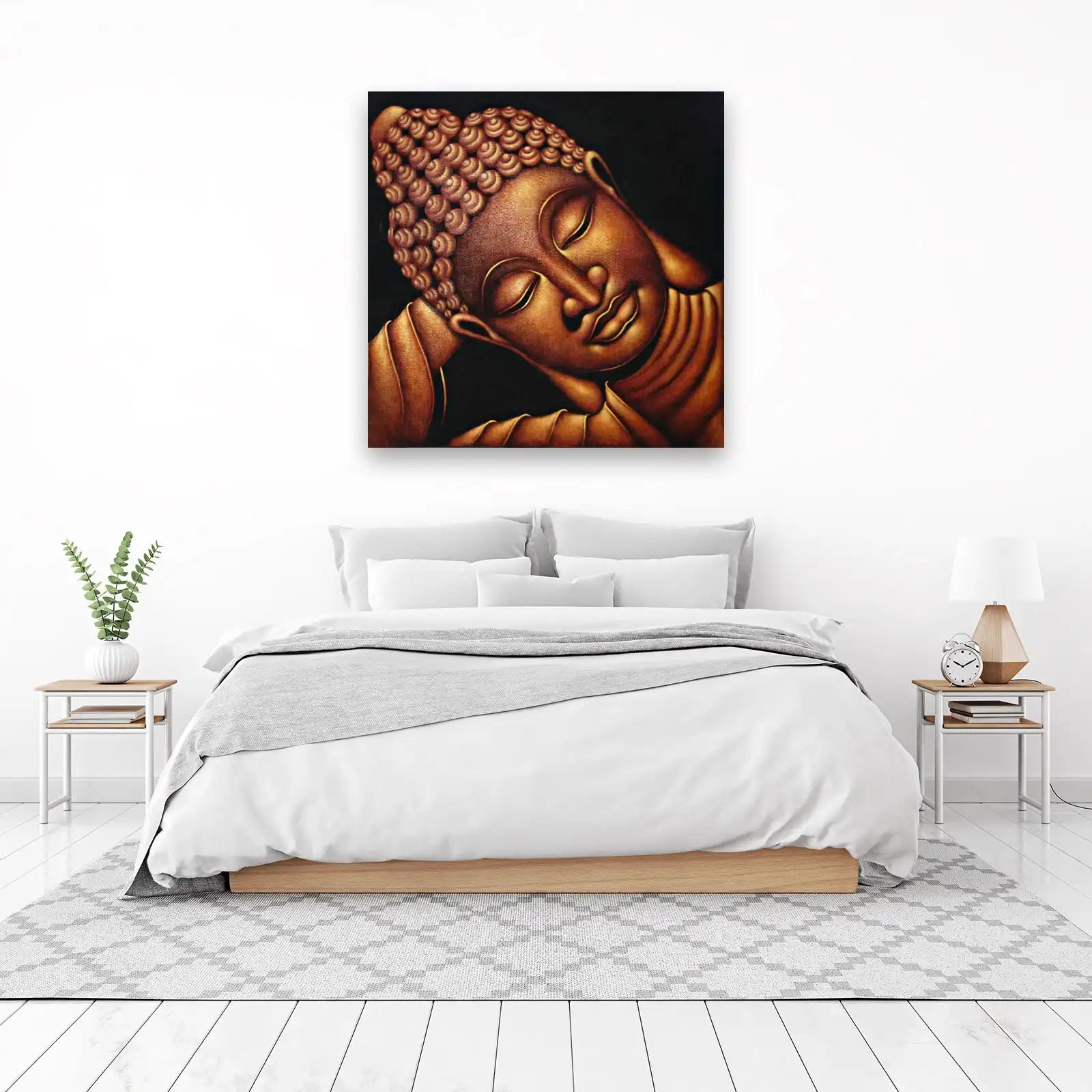 Serene Buddha Sleeping Face Wall Art Wall Art