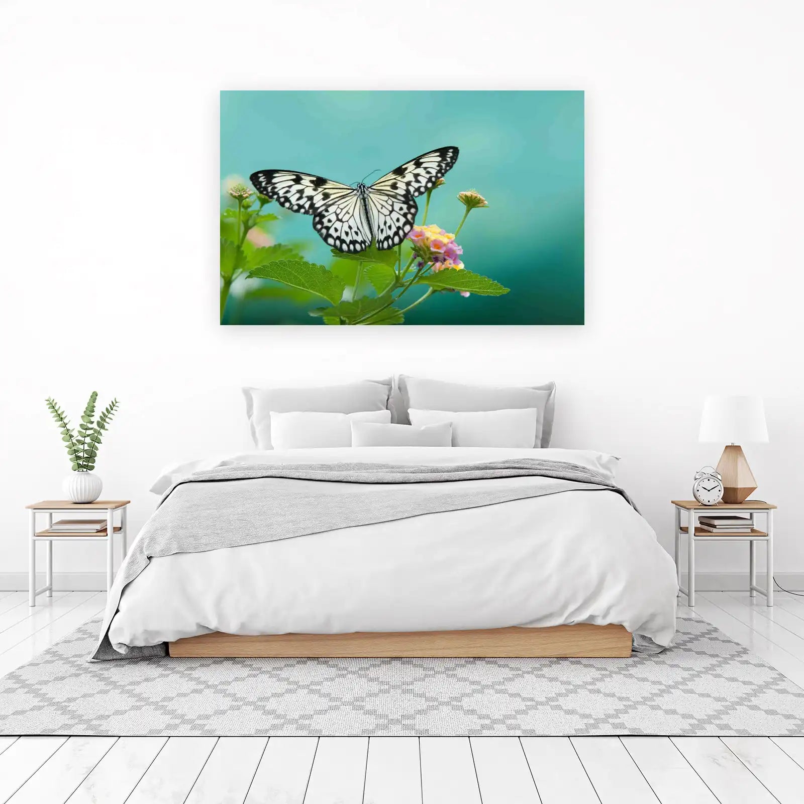 Serene Butterfly & Floral Wall Art Wall Art