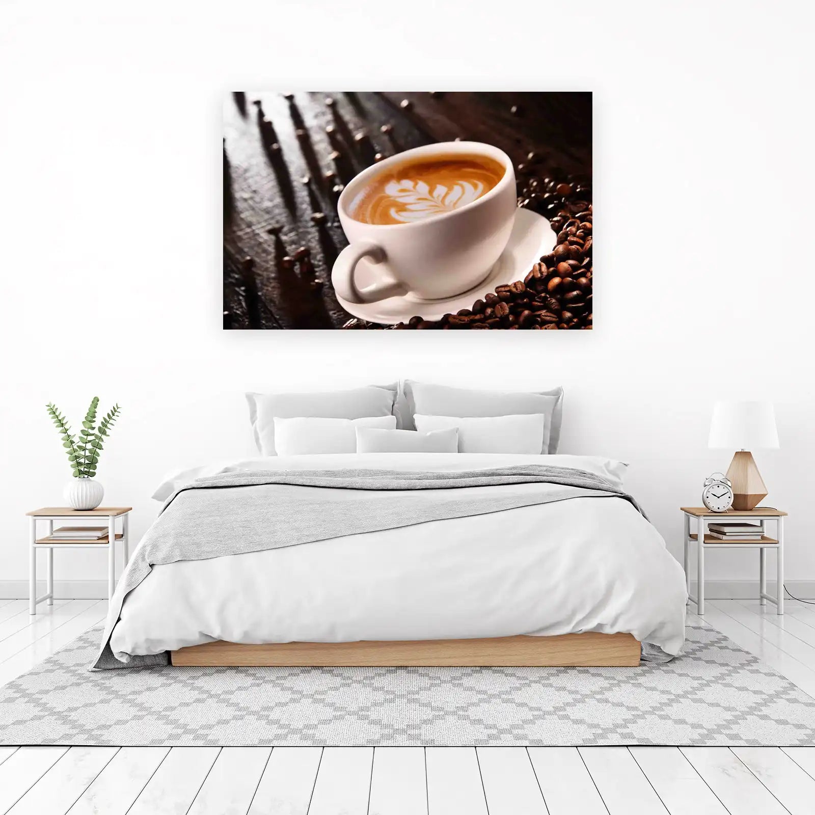Artistic Latte Art Coffee Beans Wall Art