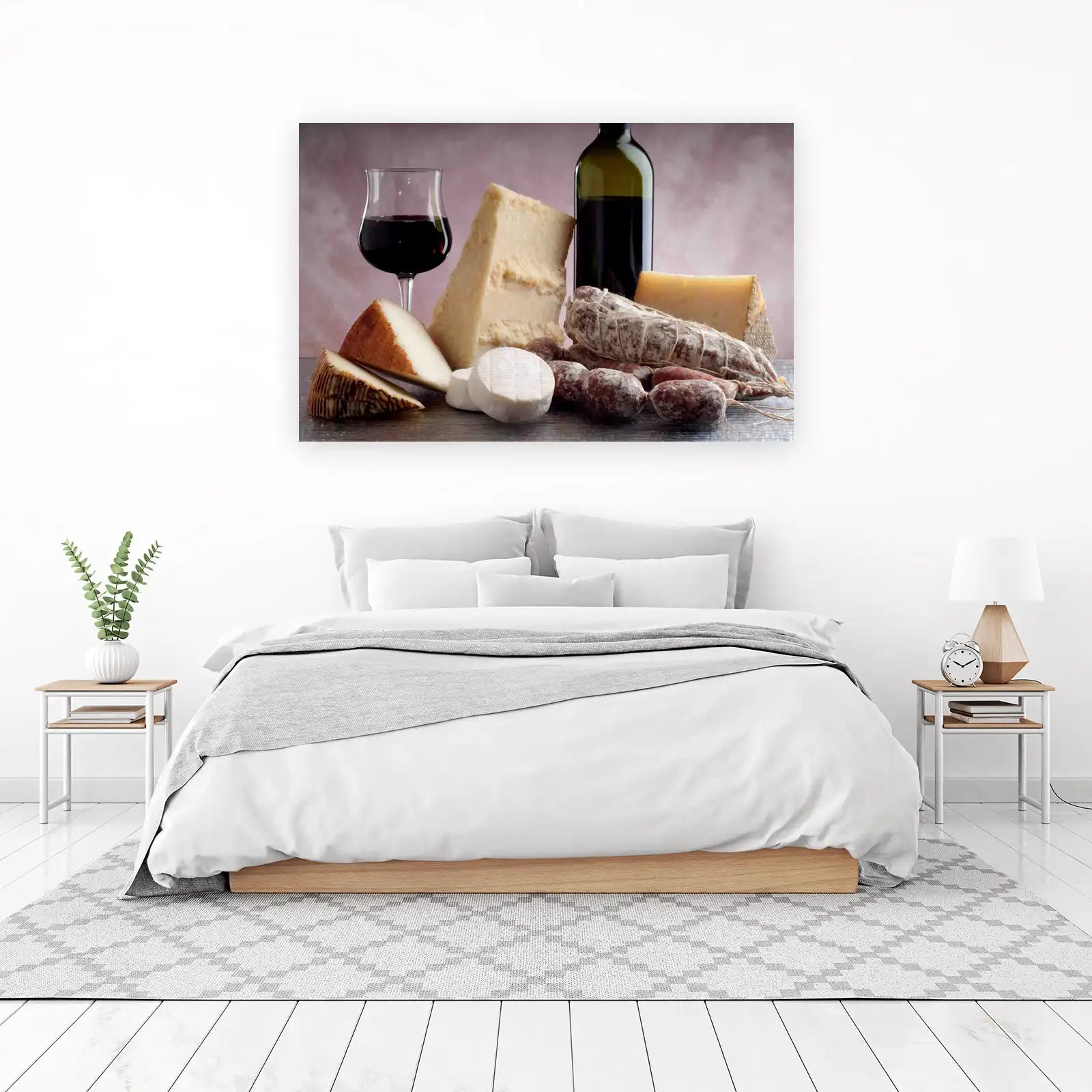 Gourmet Cheese & Wine Platter Wall Art