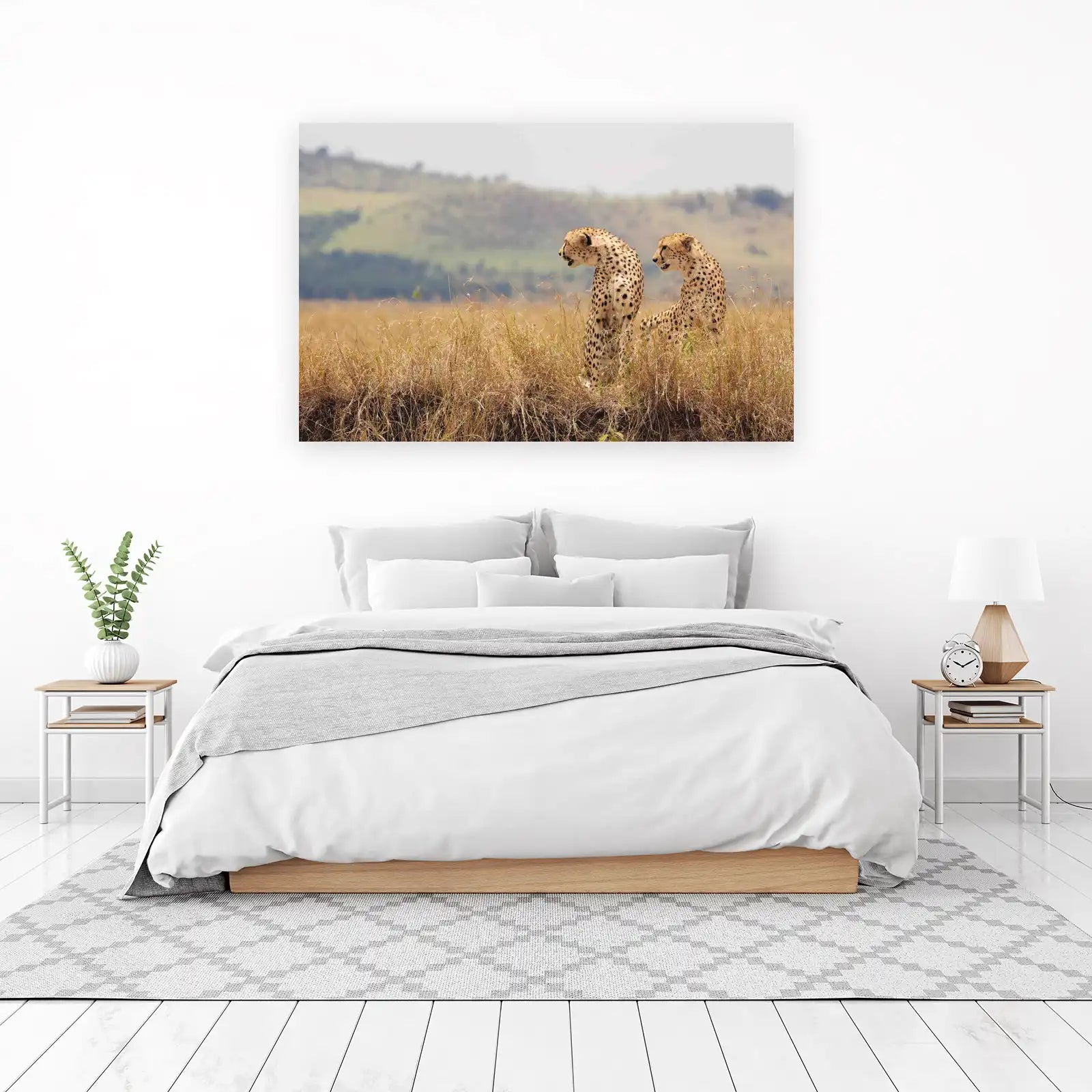 Majestic Cheetah Pair Savannah Wall Art