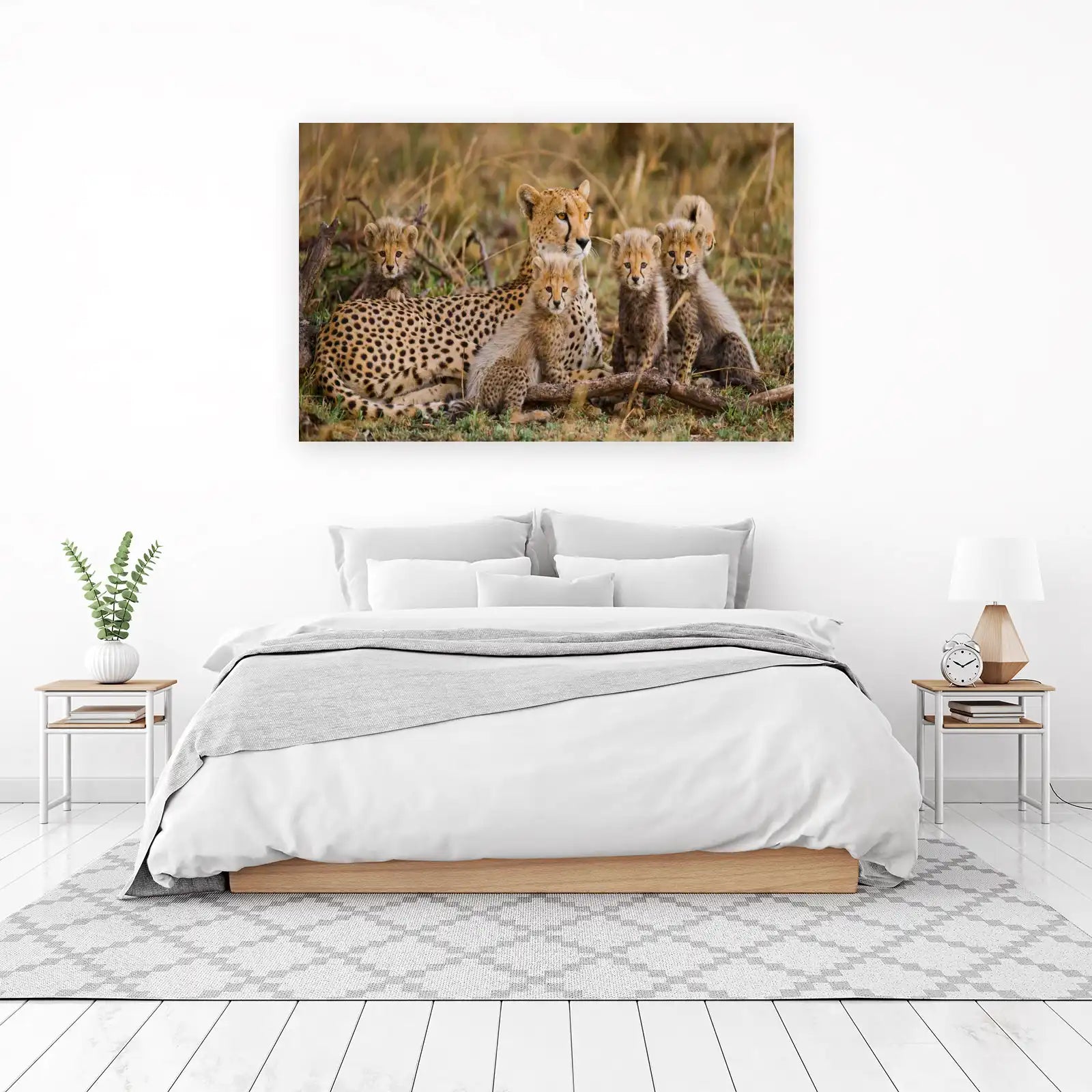 Majestic Cheetah Cubs & Mother Wall Art