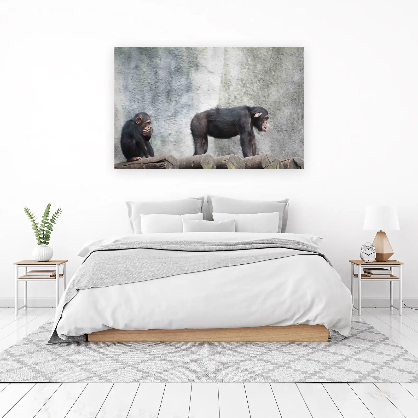 Two Chimpanzees Pondering Life Wall Art