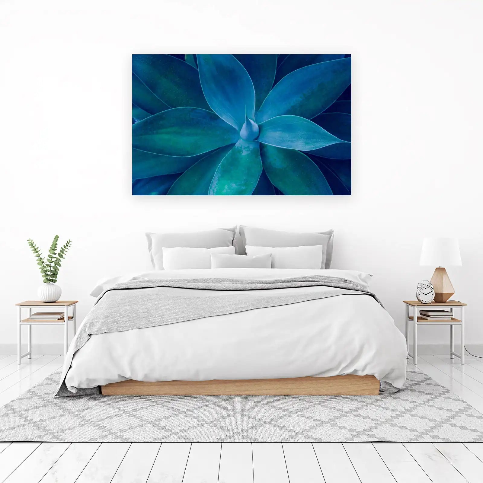 Serene Agave Blues Botanical Wall Art