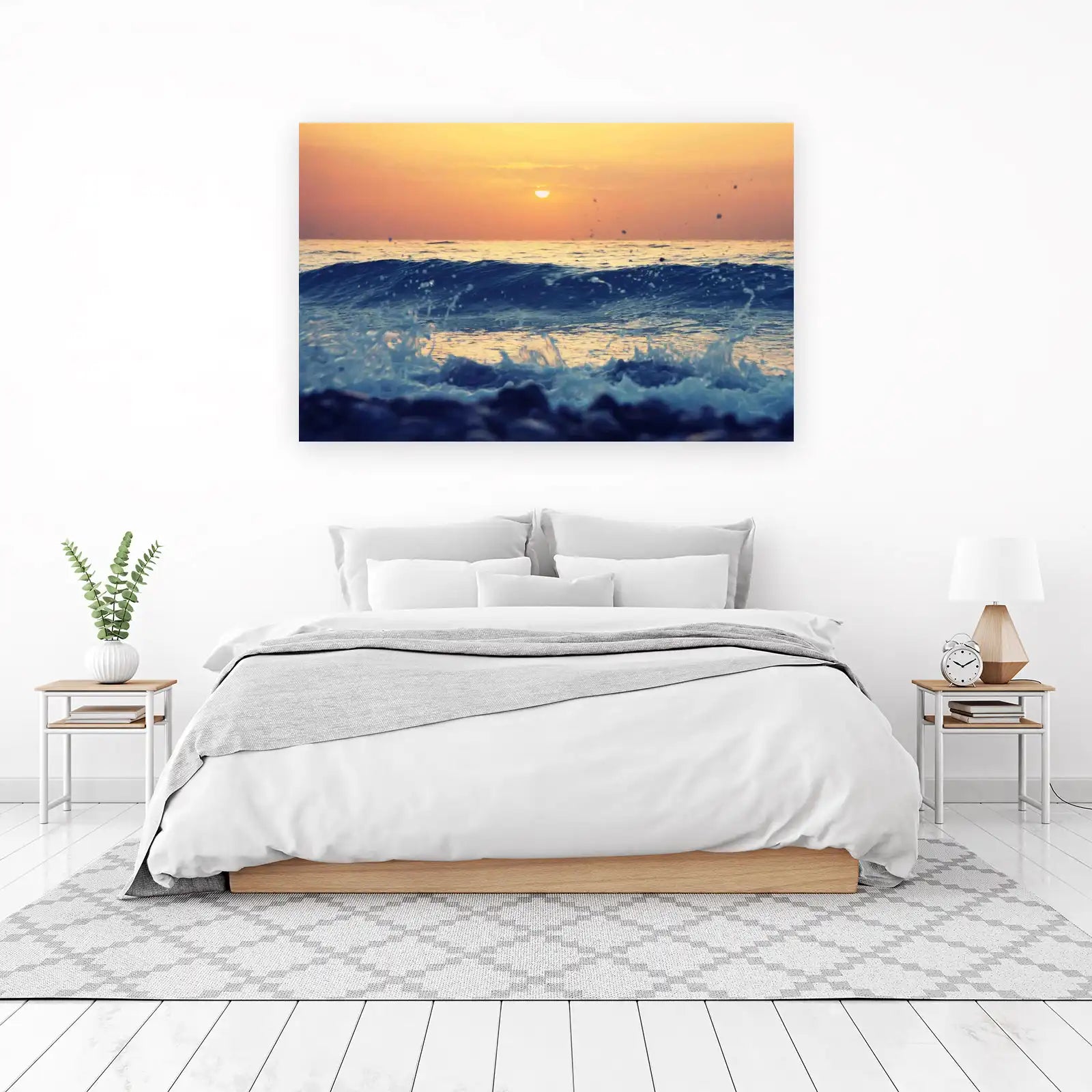 Serene Sunset Ocean Wave Wall Art