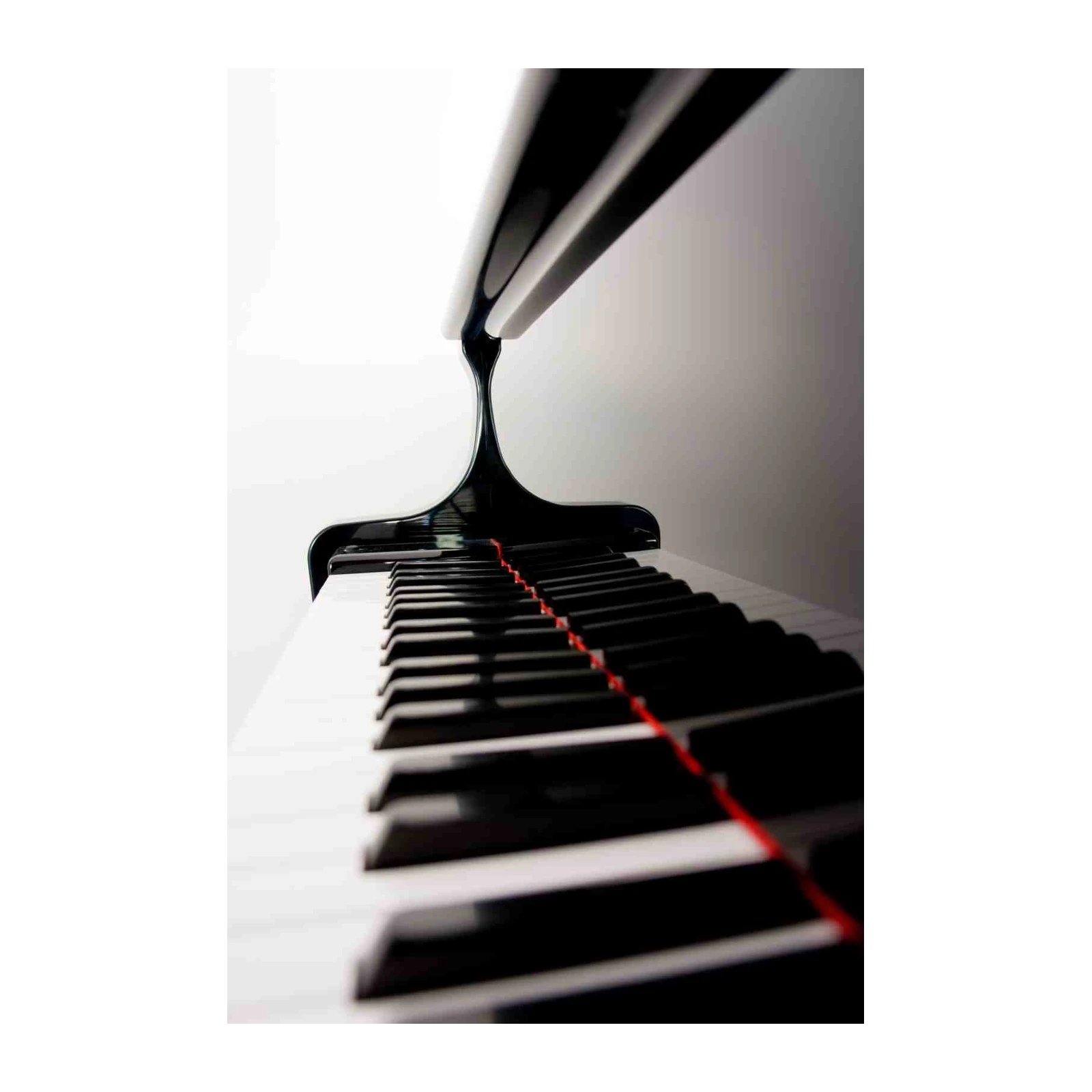 Elegant Piano Keys Red Accent Wall Art