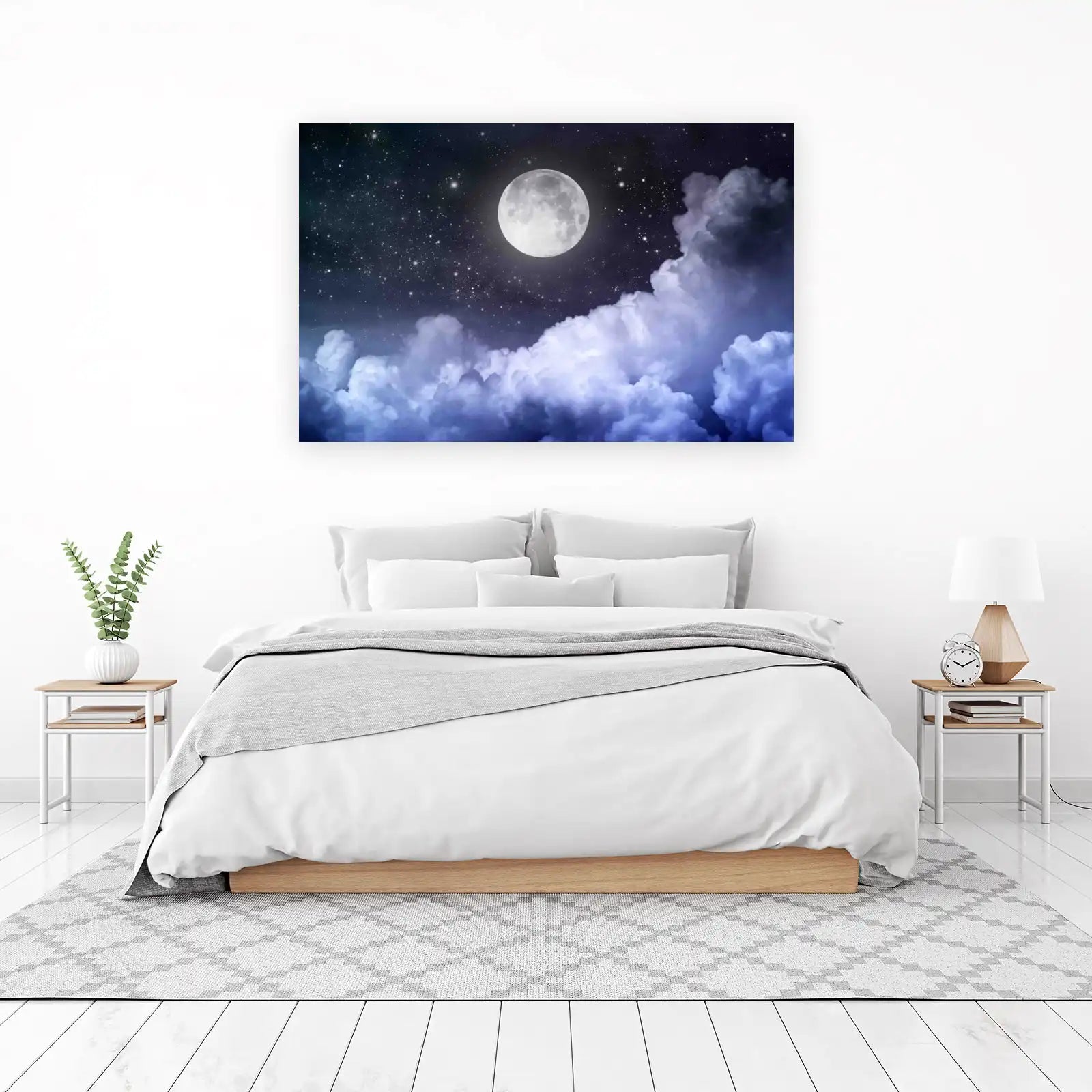 Majestic Moonlit Clouds Wall Art