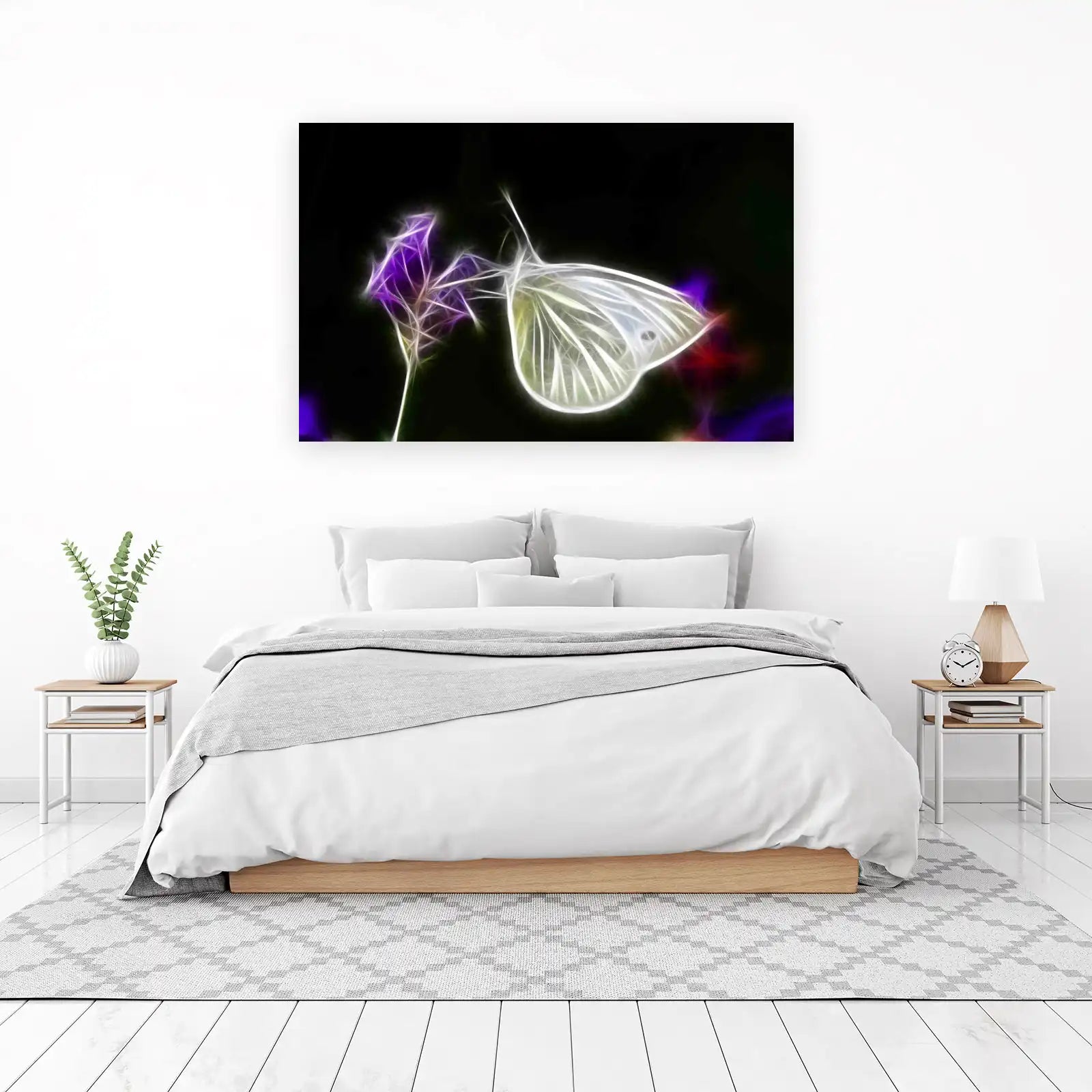 Radiant Butterfly Fractal Art Wall Art