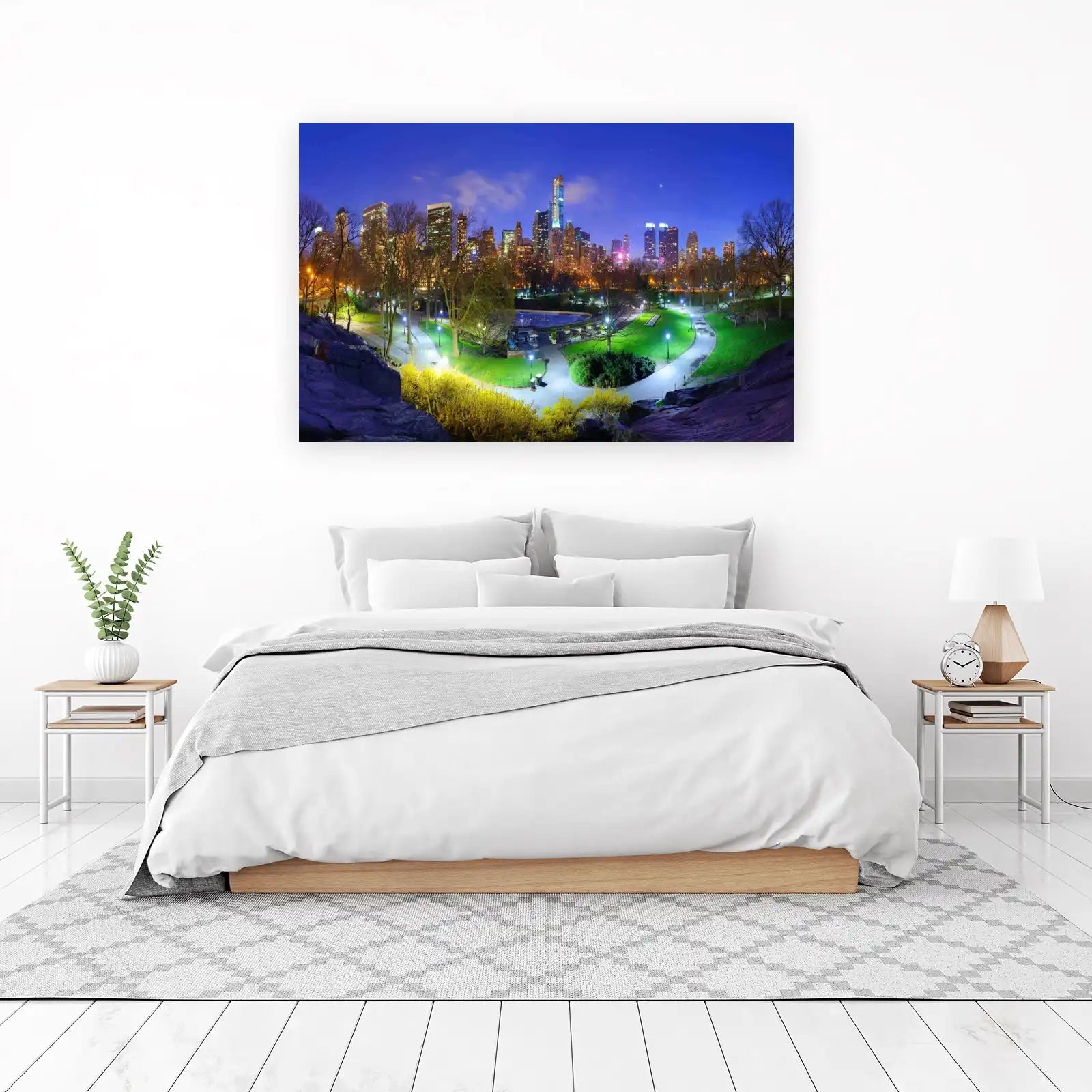 NYC Central Park at Night Skyline Wall Art