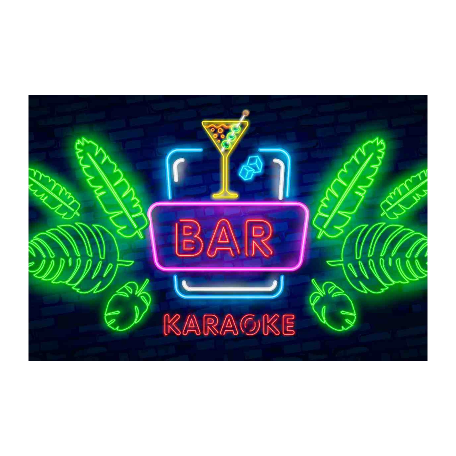 Neon Bar & Karaoke Vibes Wall Art