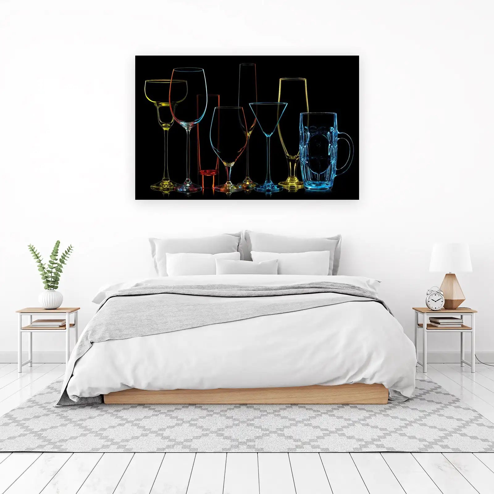 Vibrant Cocktail Glasses Abstract Wall Art