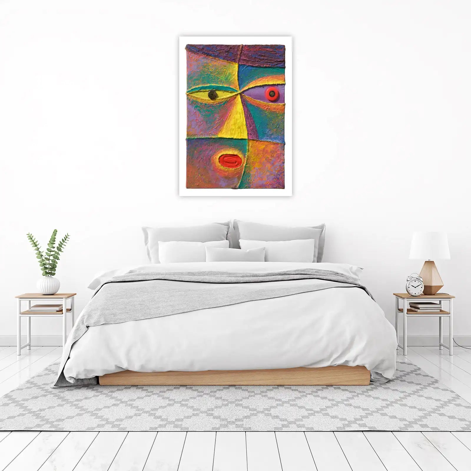 Vibrant Abstract Face Wall Art
