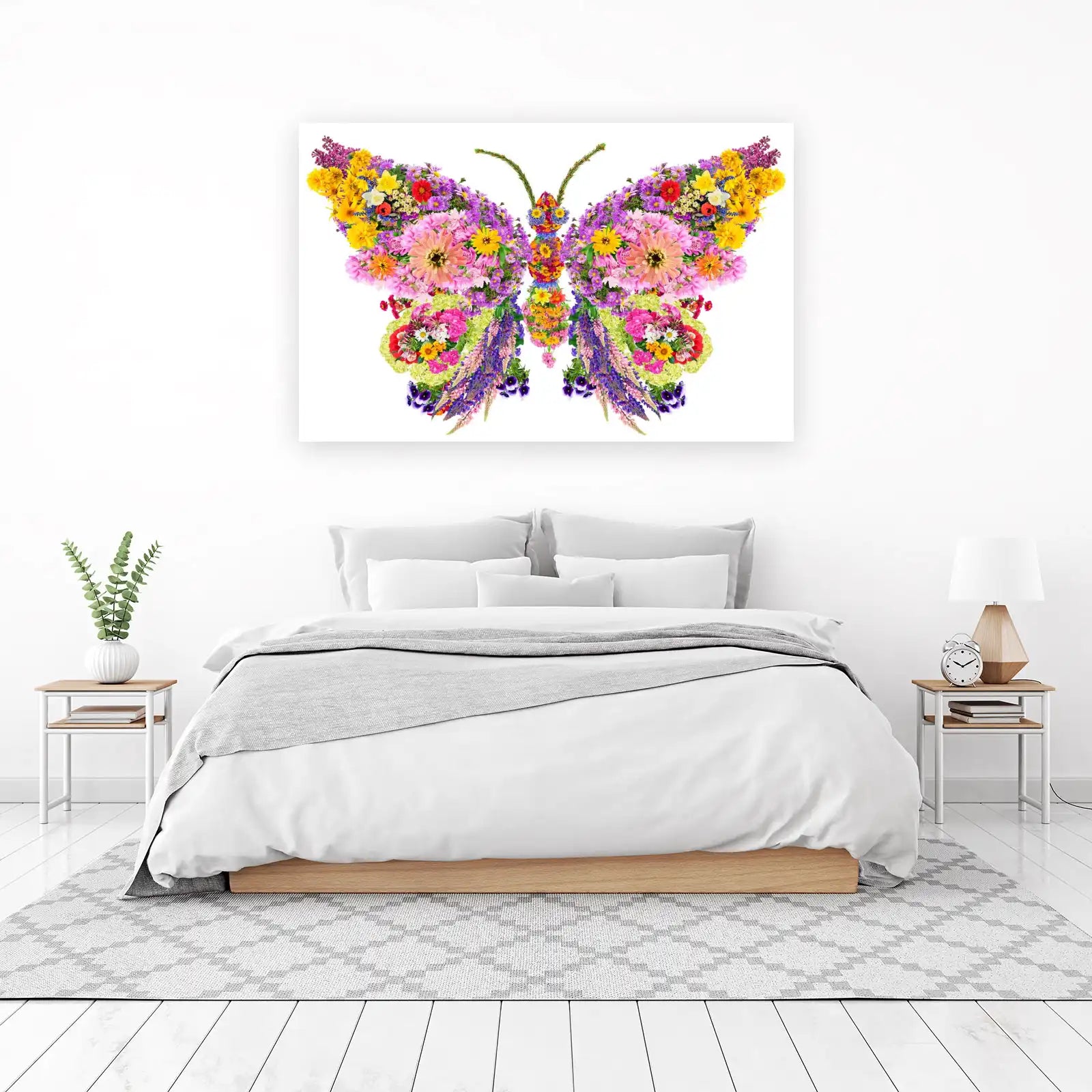 Vibrant Floral Butterfly Wall Art
