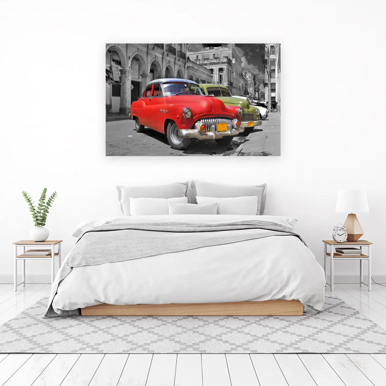 Vintage Red Car Cuba Street Wall Art
