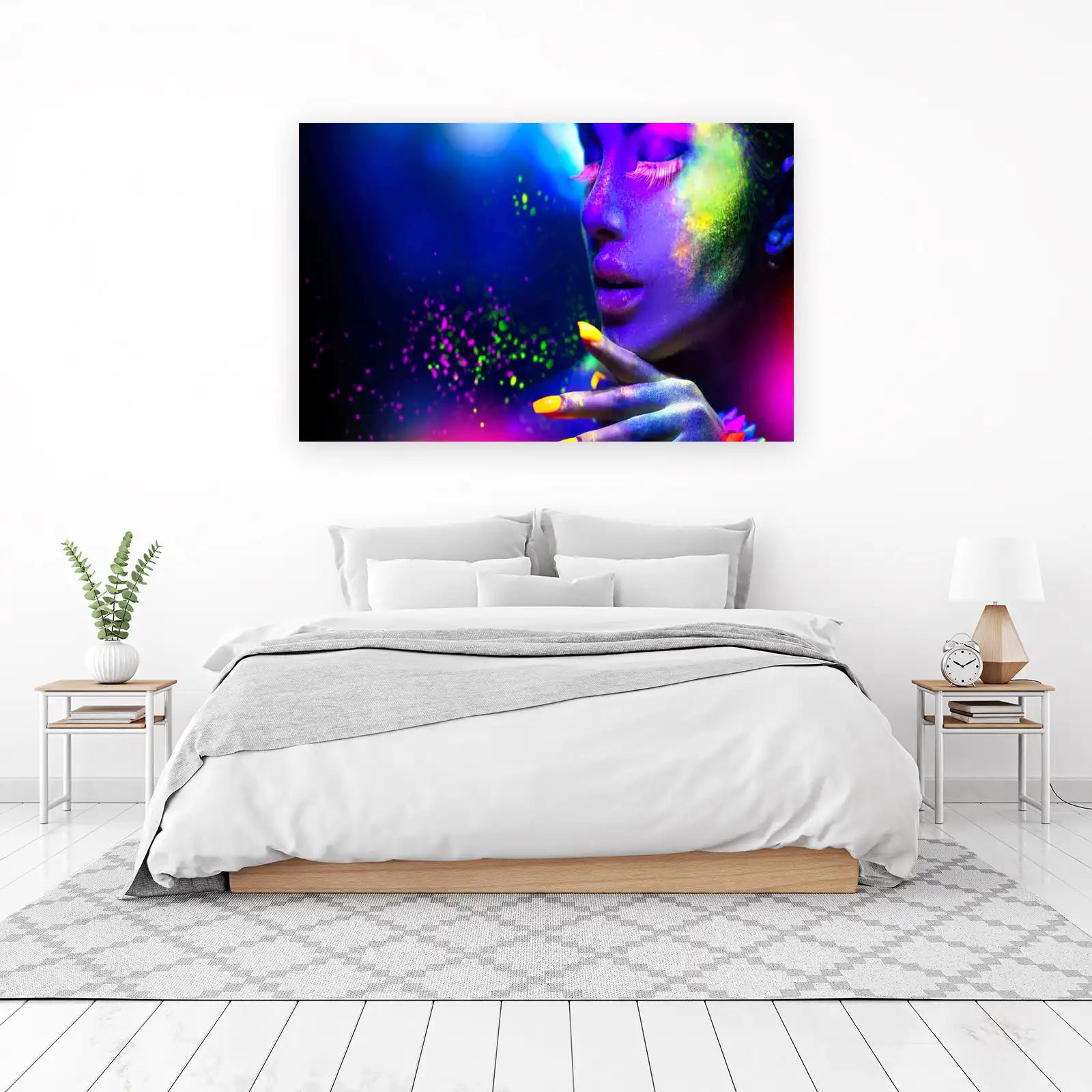 Neon Glow Portrait Wall Art