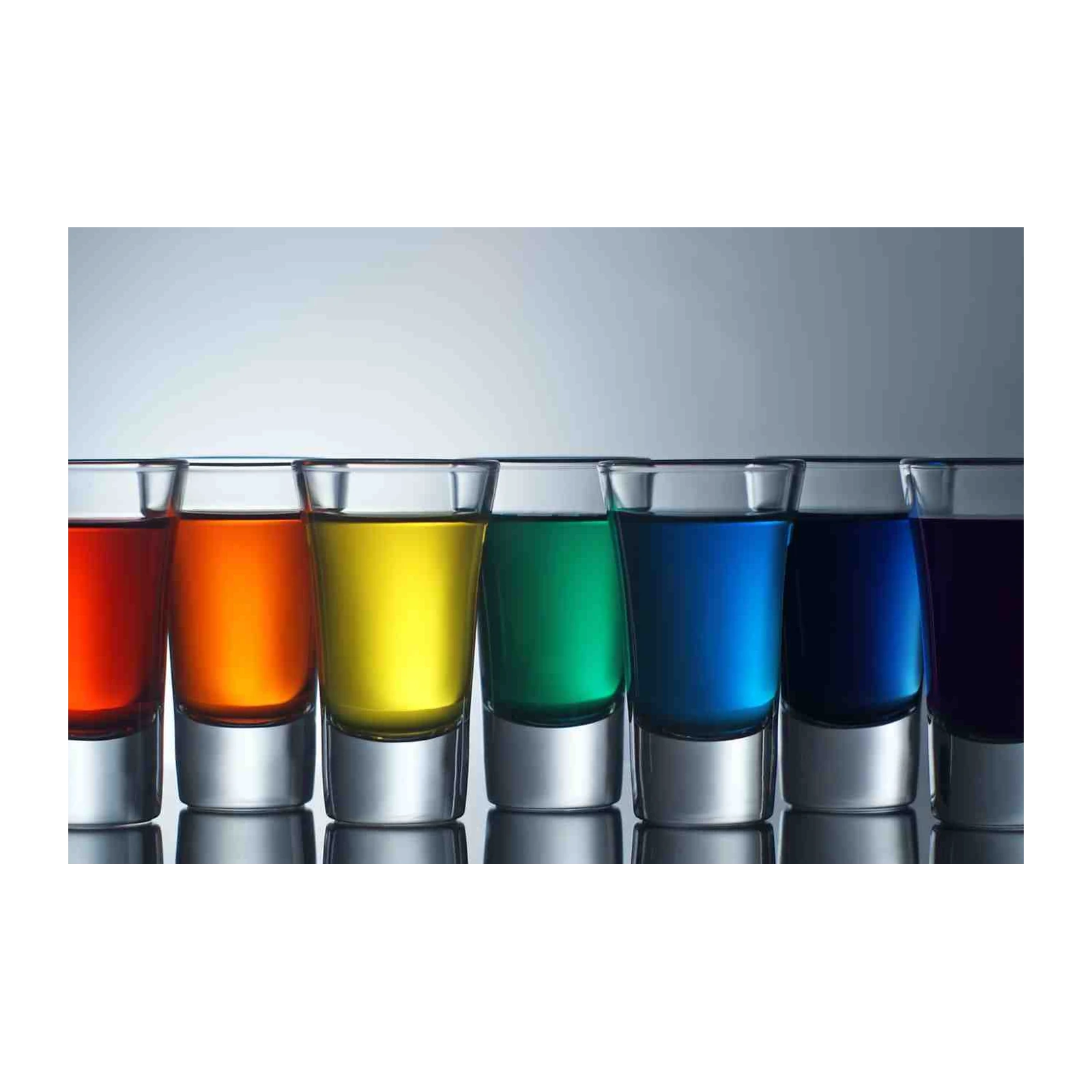 Vibrant Rainbow Shot Glasses Wall Art