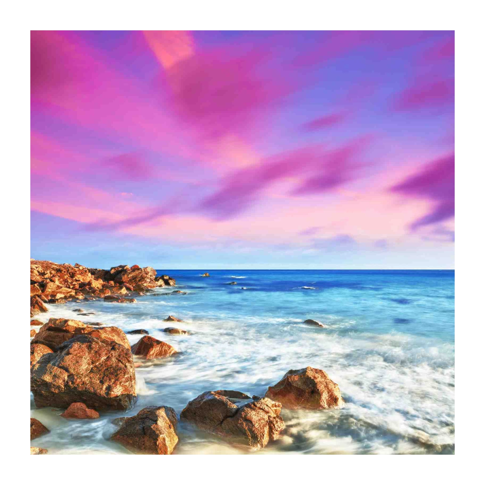 Pink Sky Coastal Serenity Wall Art