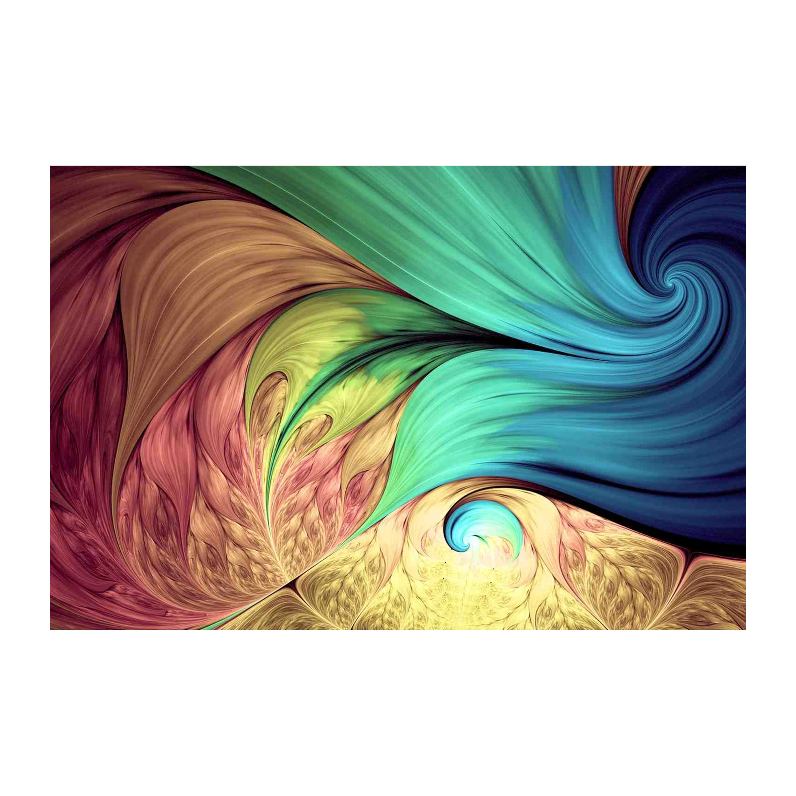Vibrant Swirl Fractal Art Wall Art