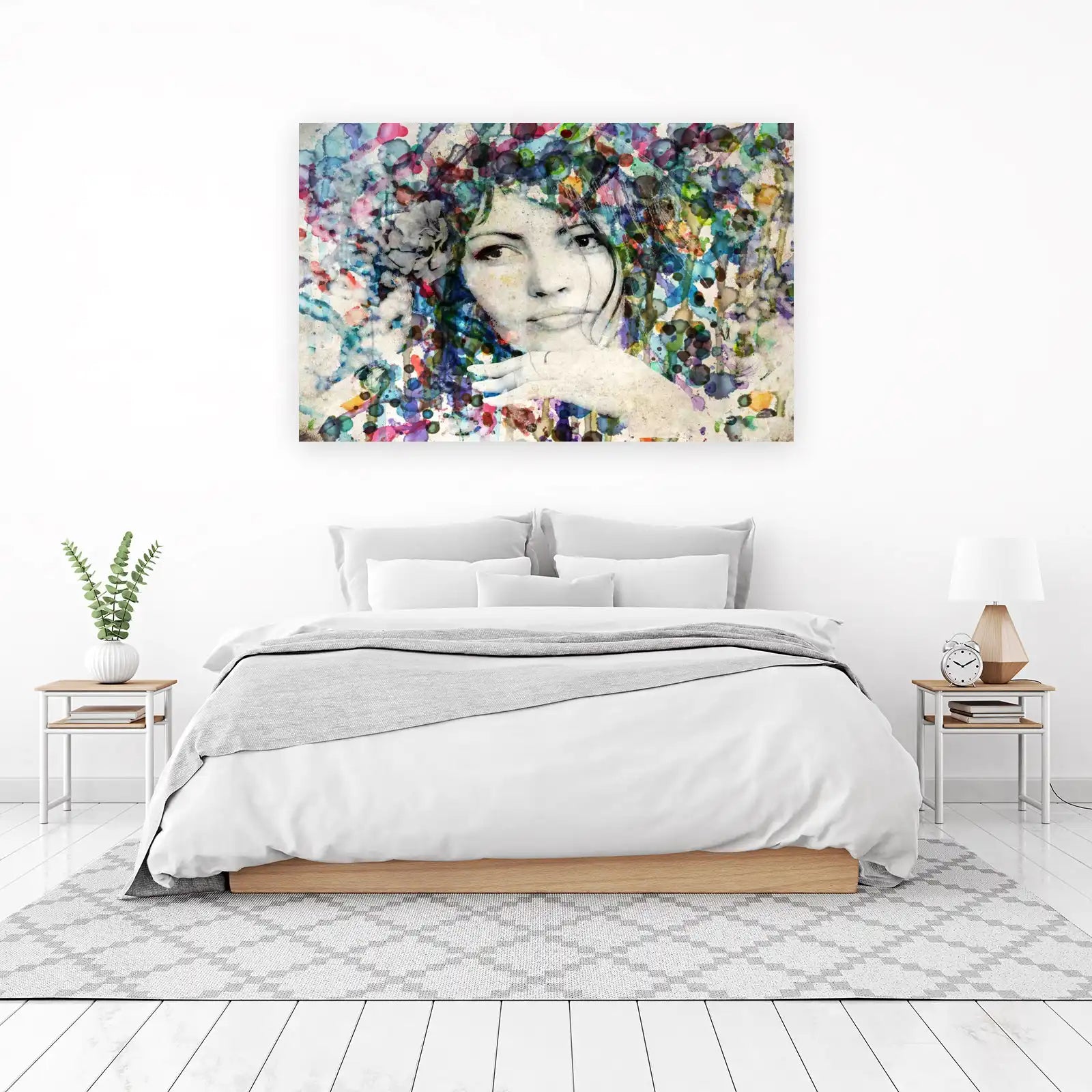 Vibrant Abstract Portrait Wall Art