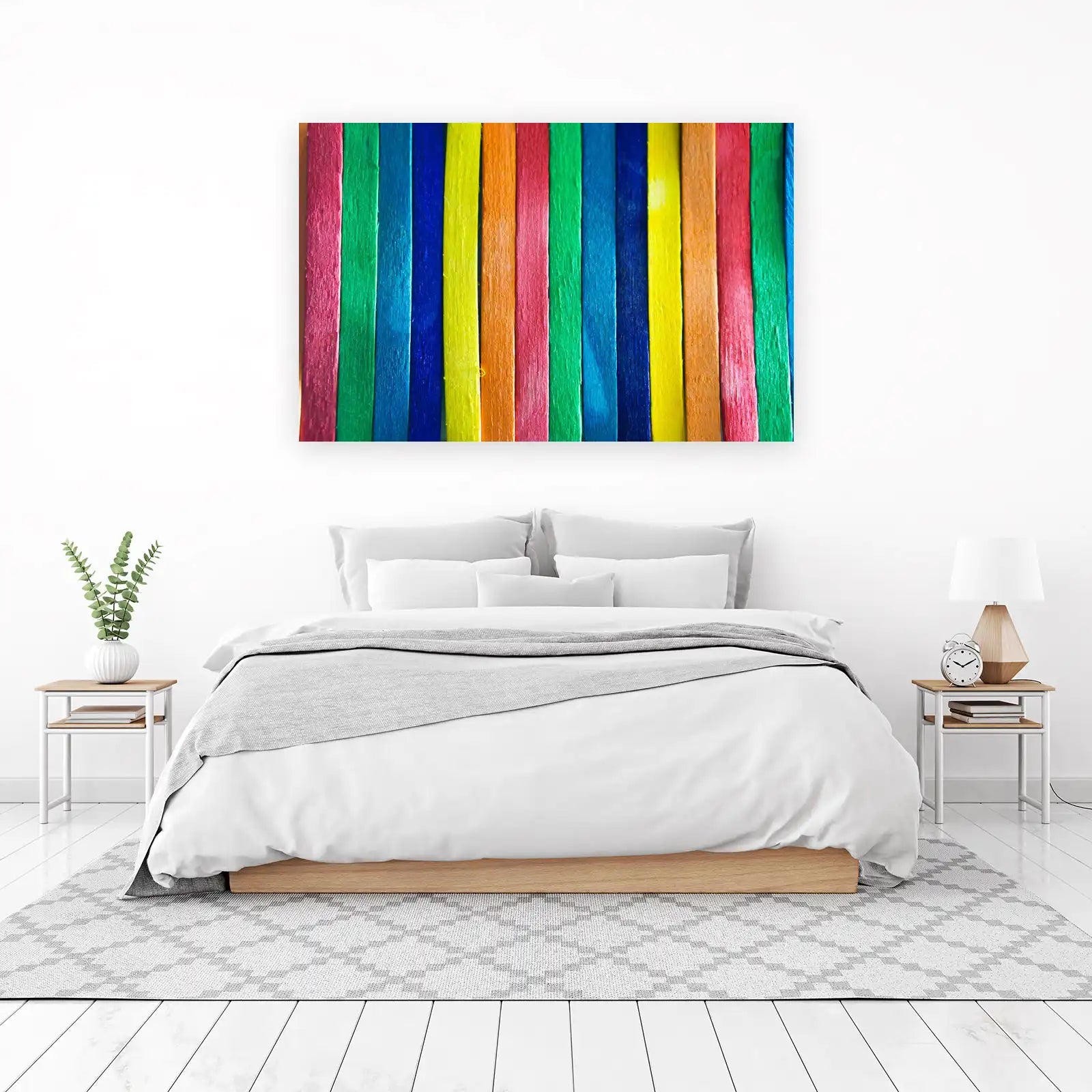 Vibrant Rainbow Sticks Wall Art