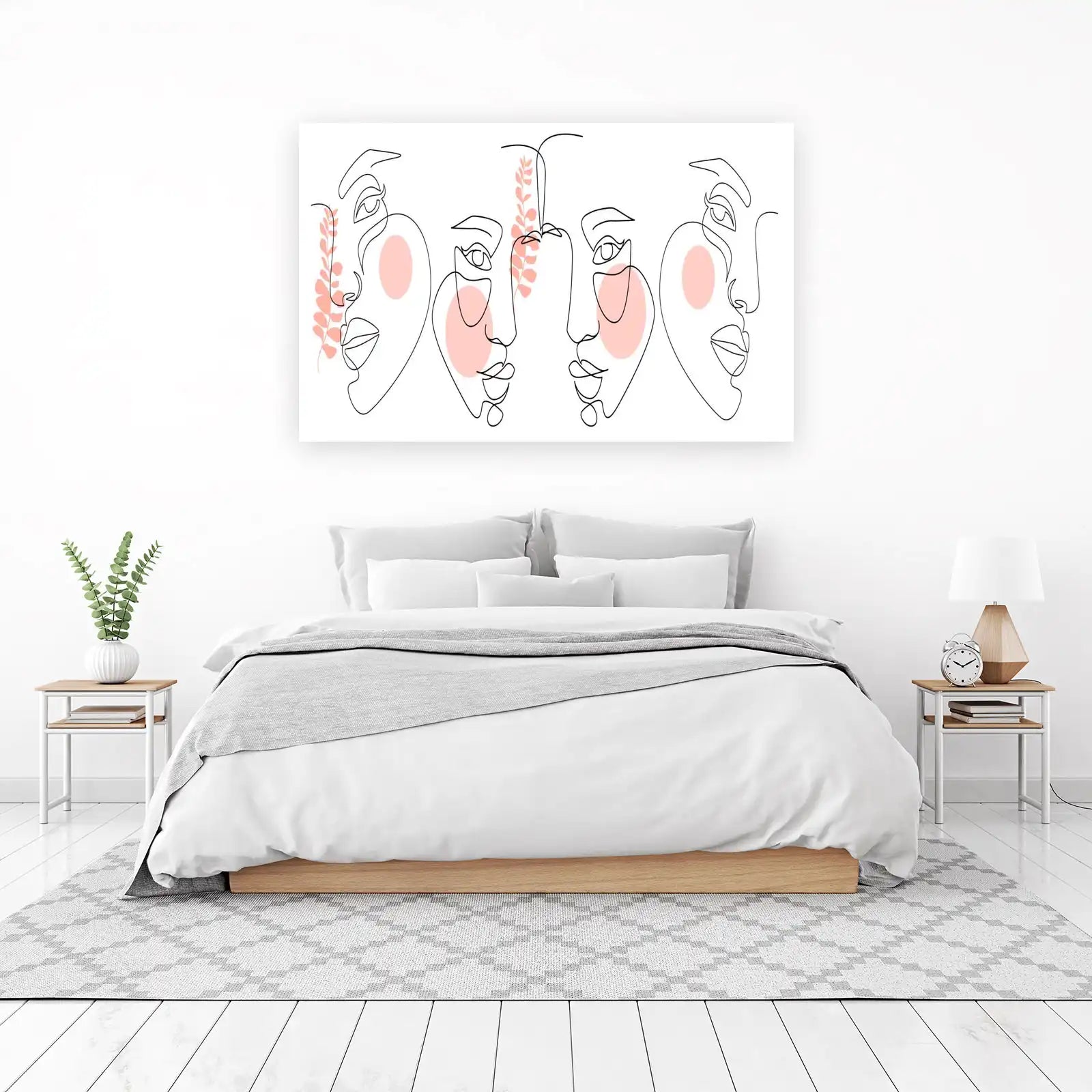 Minimalist Faces Botanical Line Art Wall Art