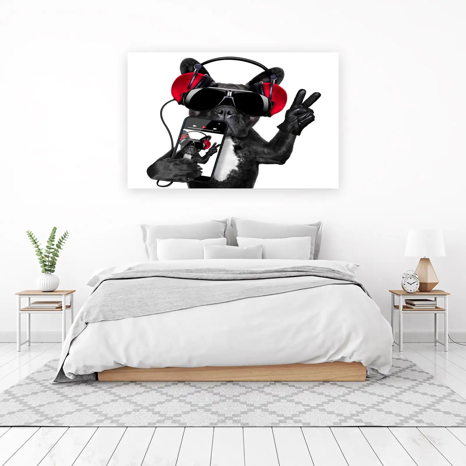 Cool French Bulldog DJ Vibes Wall Art