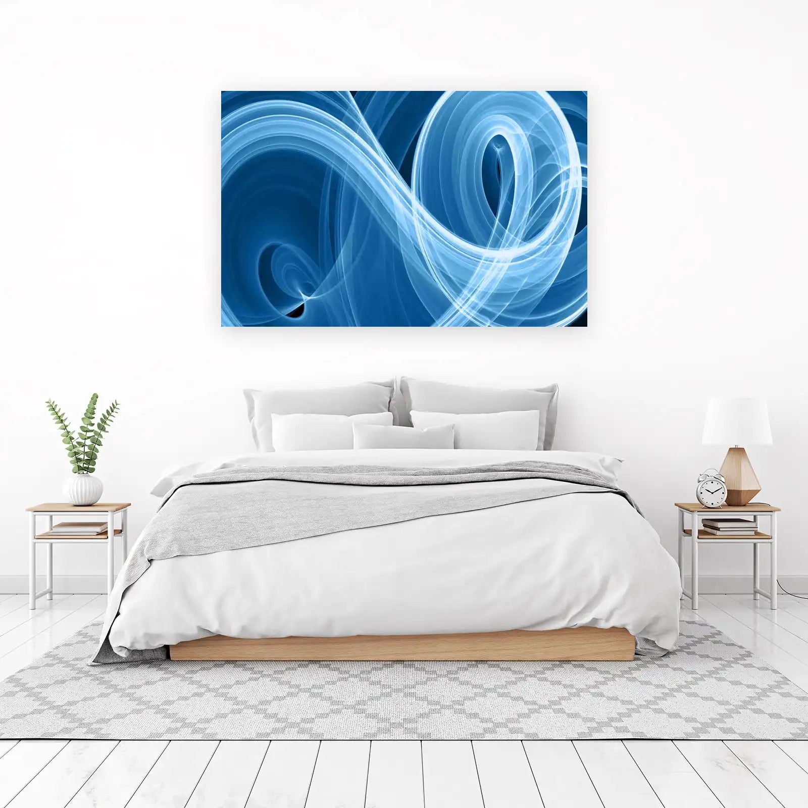 Abstract Blue Swirls Wall Art