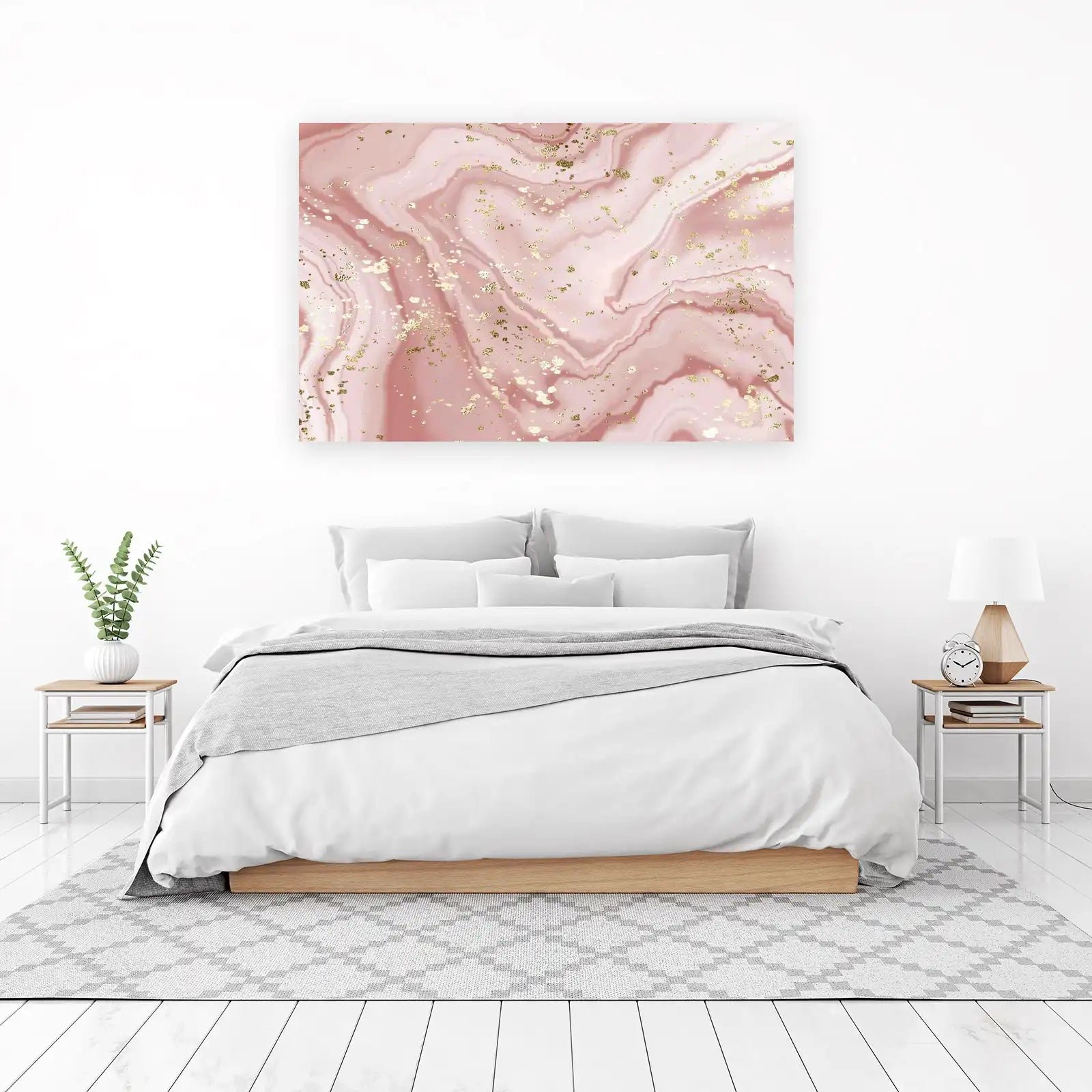 Blush Gold Marble Abstract Art Wall Art