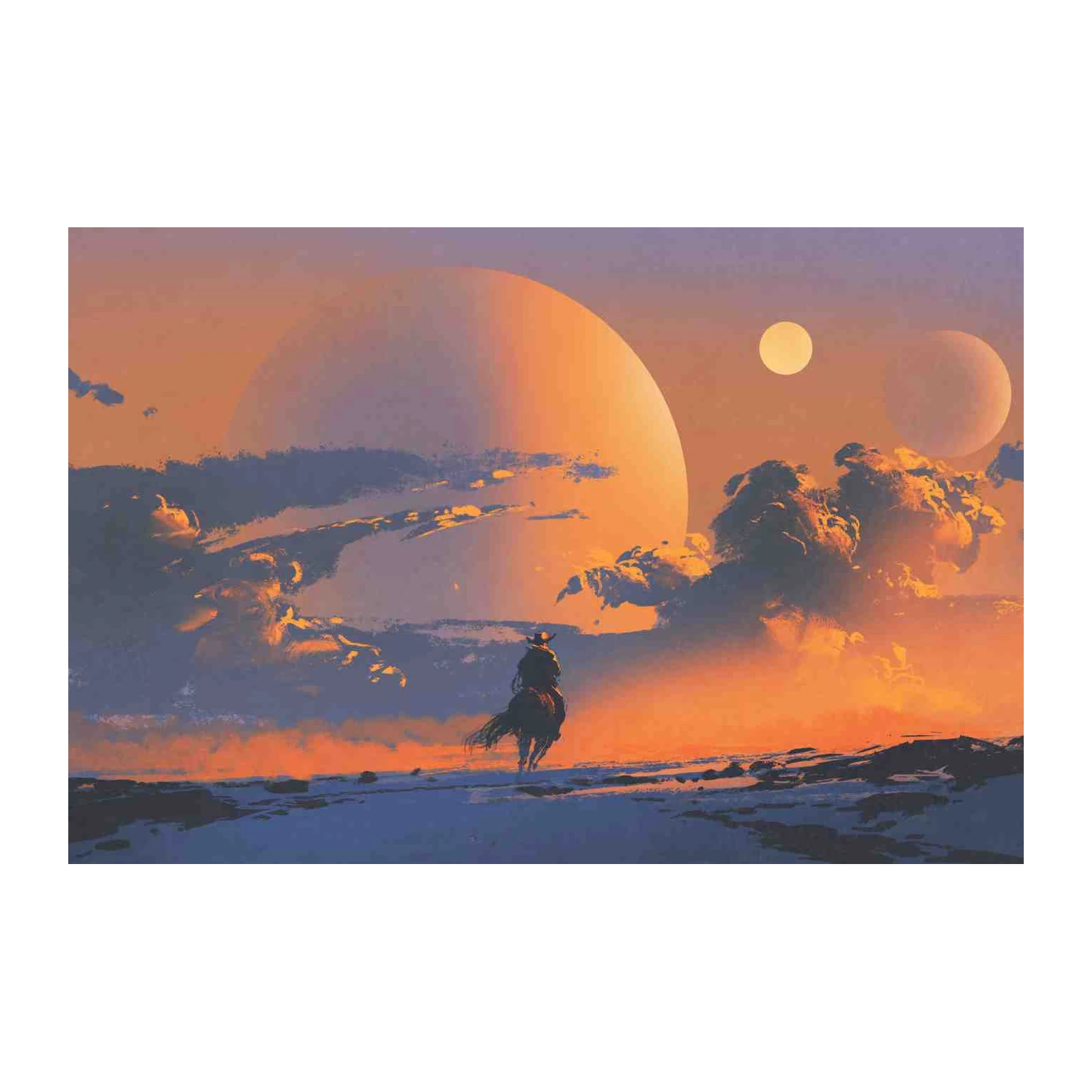 Cosmic Cowboy Sunset Wall Art